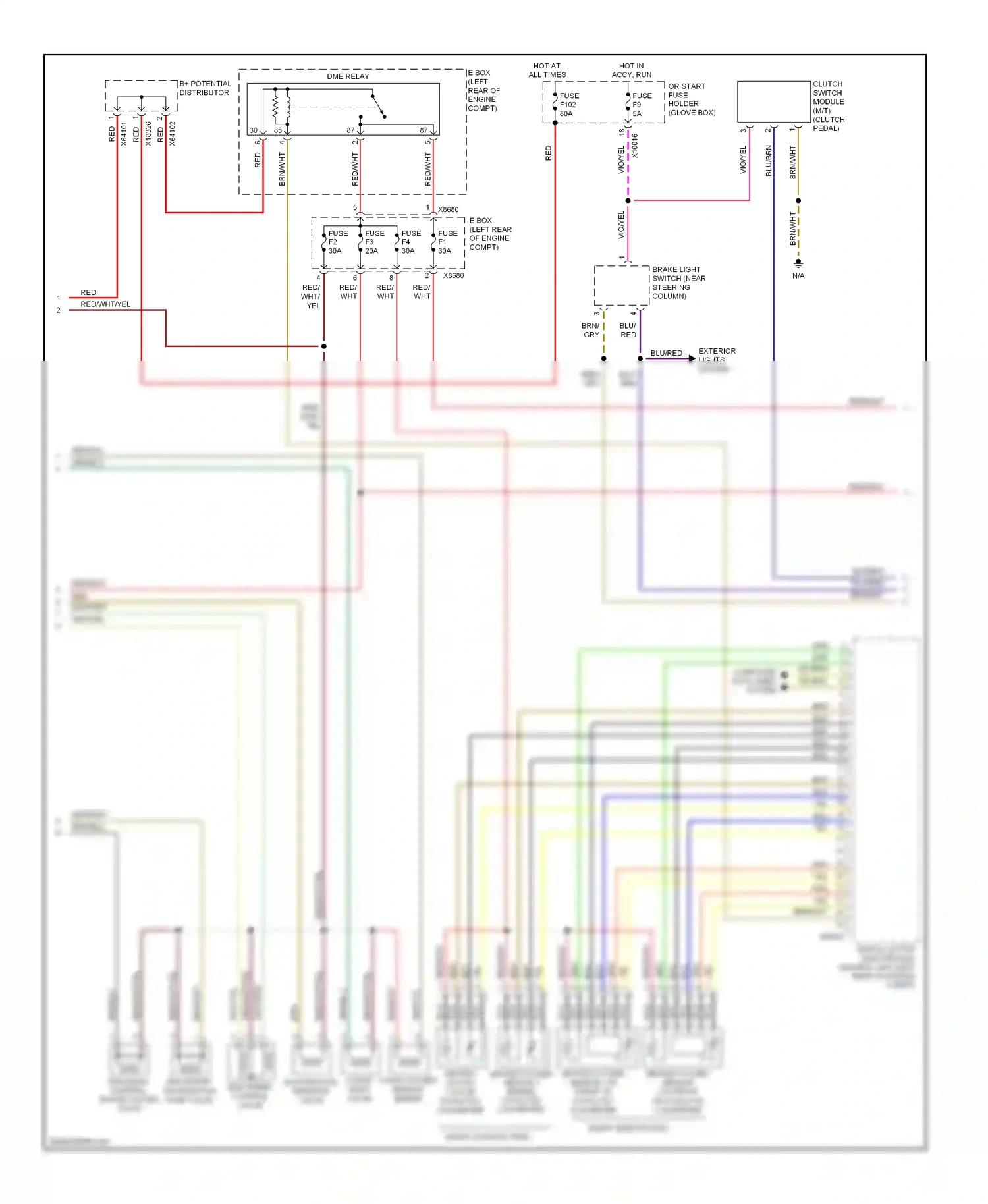 BMW 3 series E46 facelift (2001-2006) blu/red wiring diagram  (17 of 68)