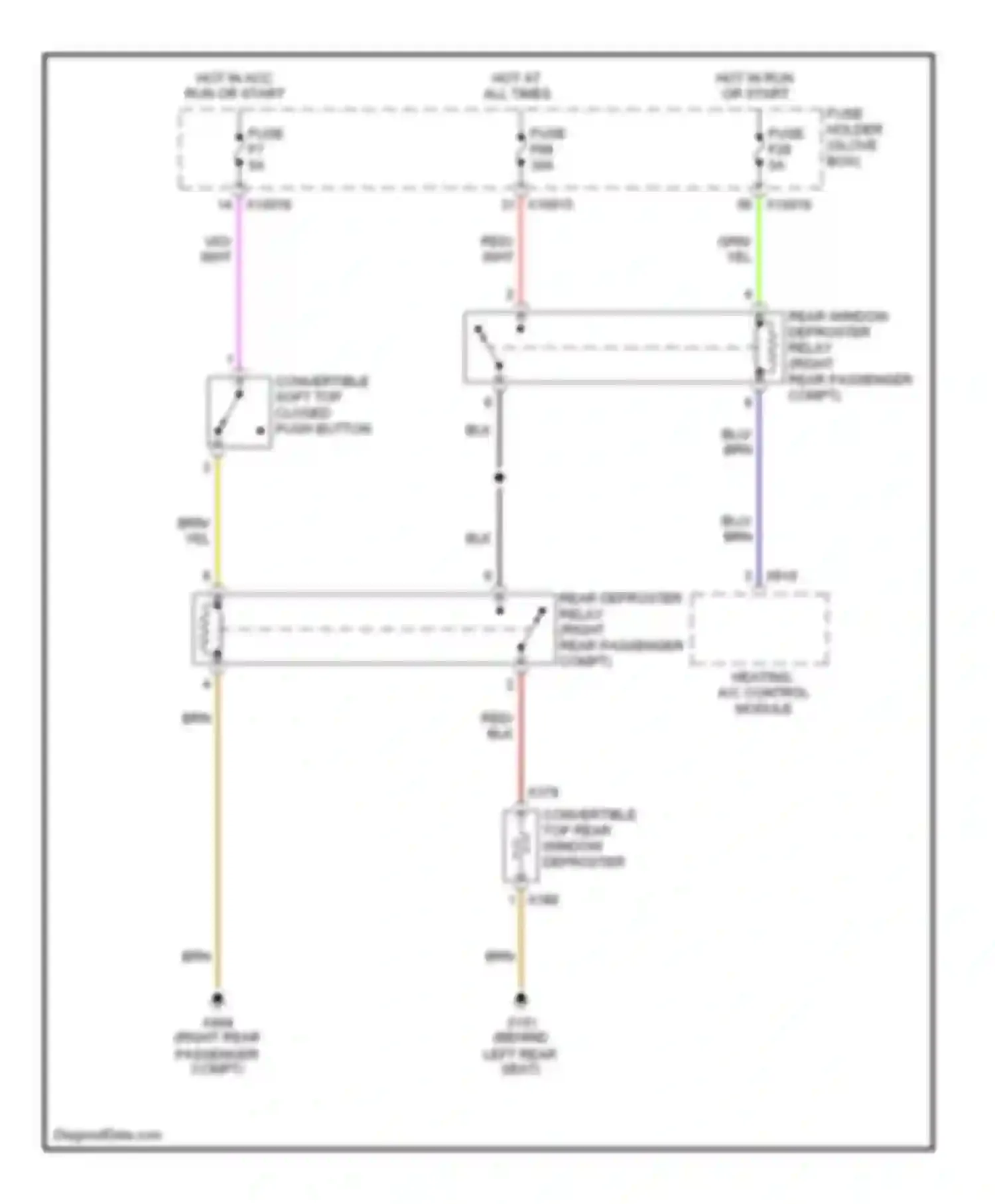 Wiring diagram convertible soft top closed push button for BMW 3 series E46 facelift (2001-2006) (1 of 1)