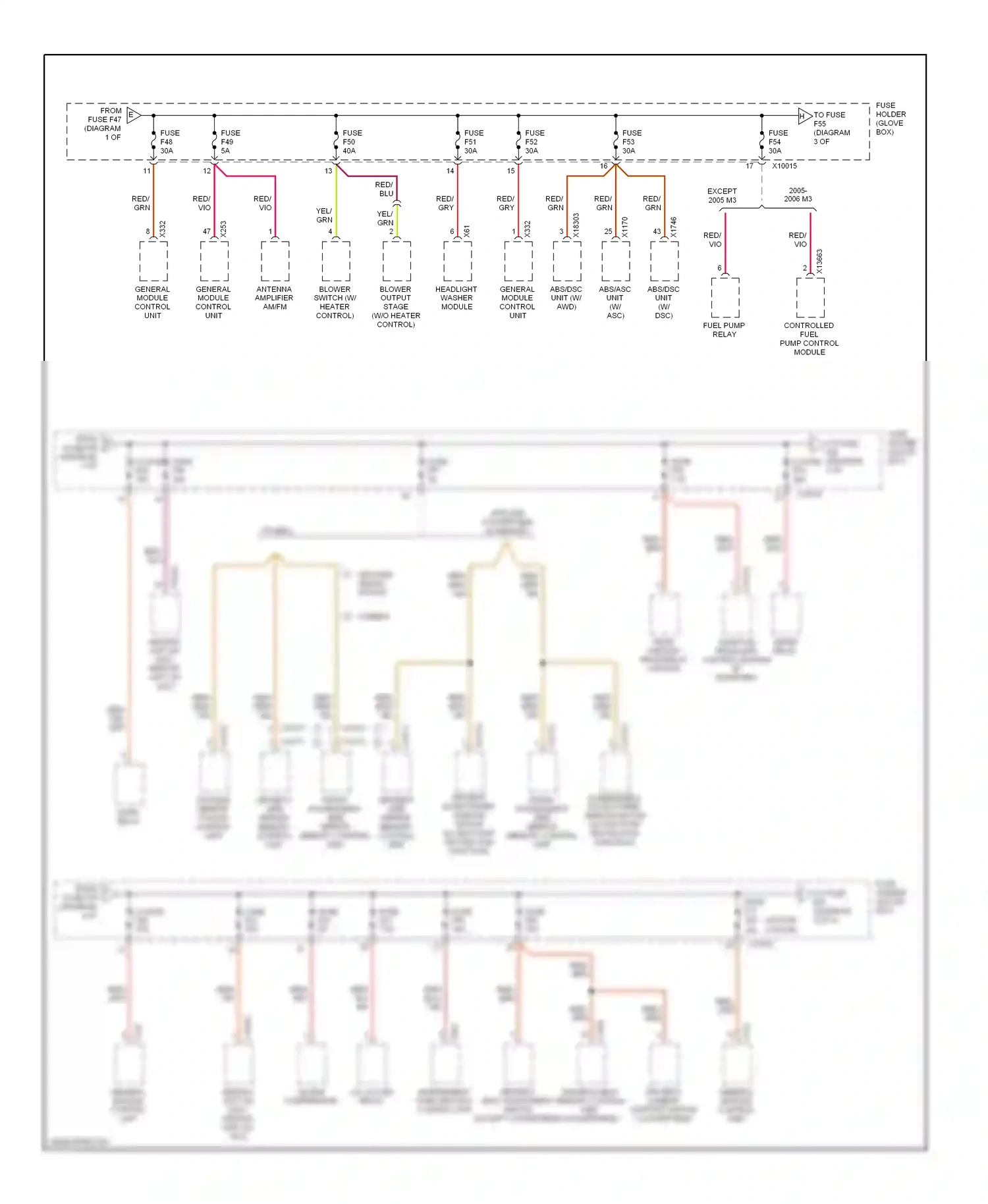 BMW 3 series E46 (1998-2003) blu wiring diagram  (35 of 81)