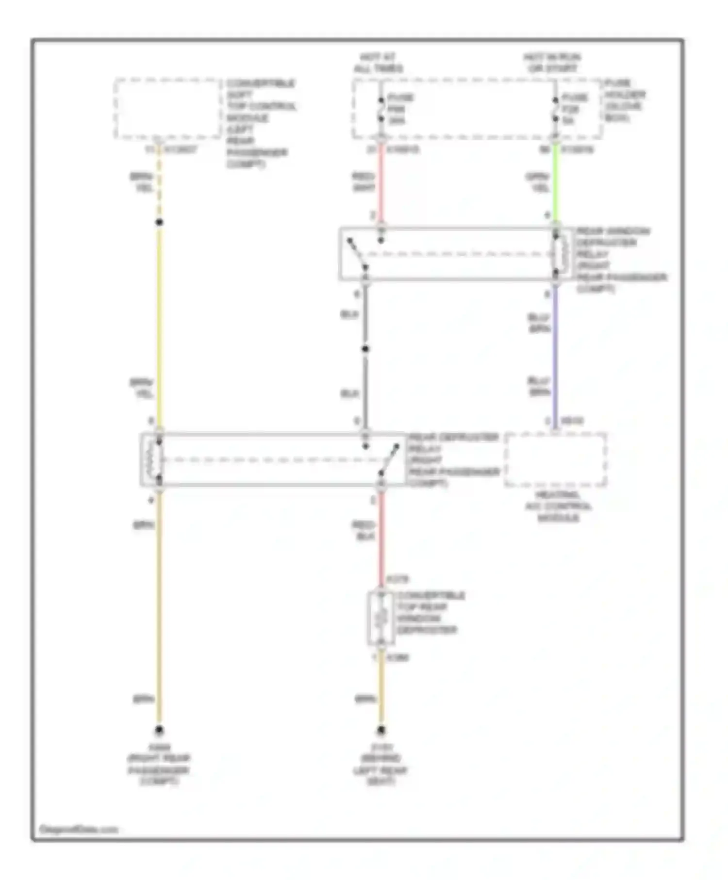 Wiring diagram convertible top rear window defroster for BMW 3 series E46 (1998-2003) (1 of 2)