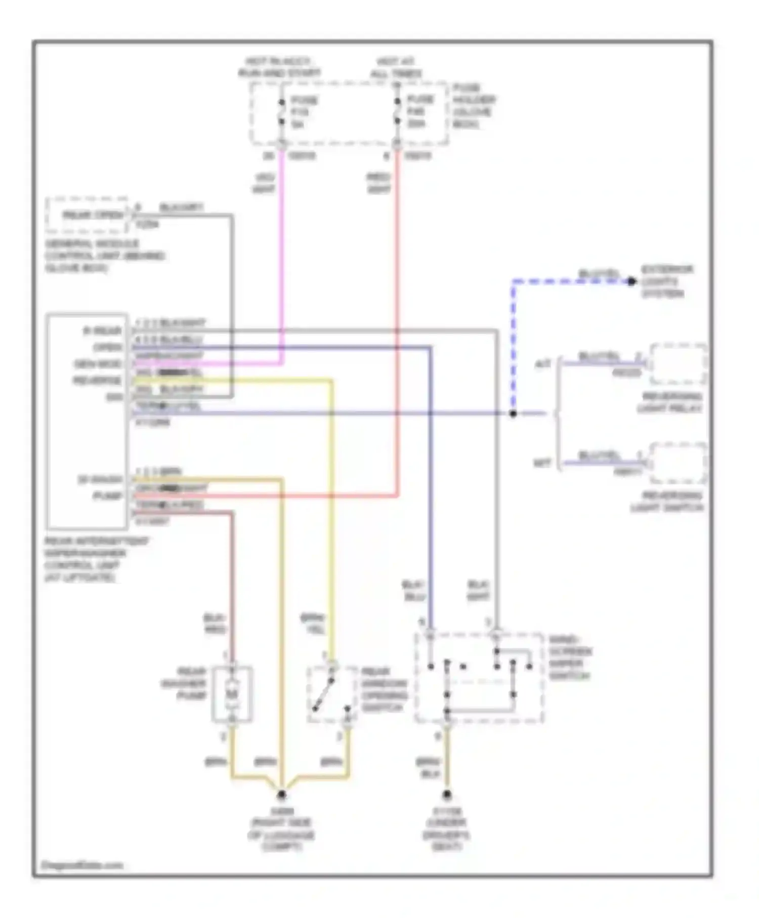 Wiring diagram hot in accy, run and start for BMW 3 series E46 (1998-2003) (1 of 1)