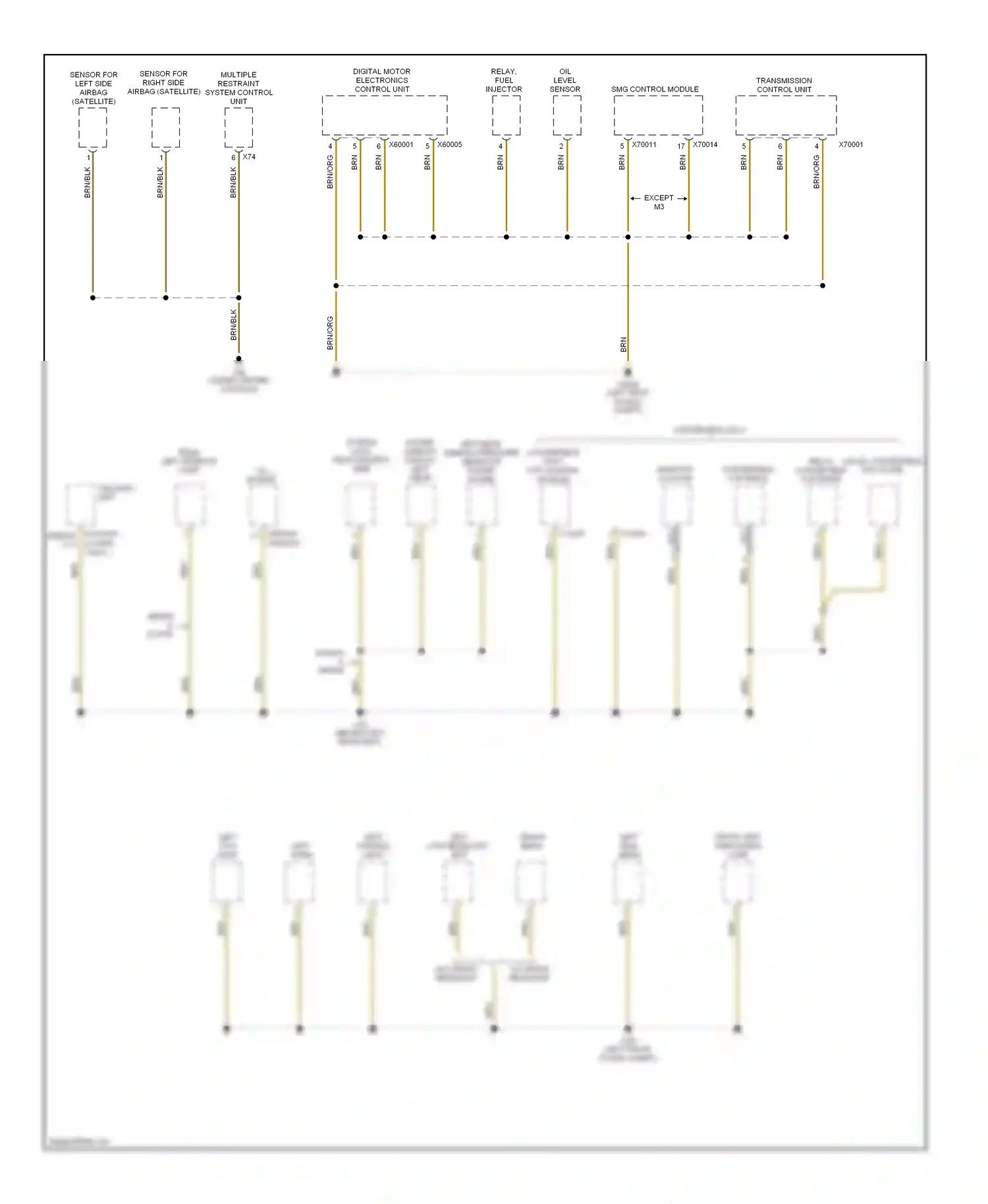 BMW 3 series E46 (1998-2003) rear left interior light wiring diagram  (1 of 1)