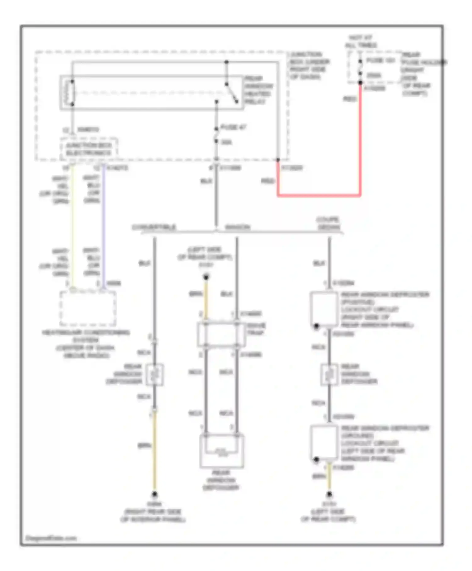 Wiring diagram fuse 101 for BMW 3 series E90/E91/E92/E93 facelift (2008-2013) (2 of 4)