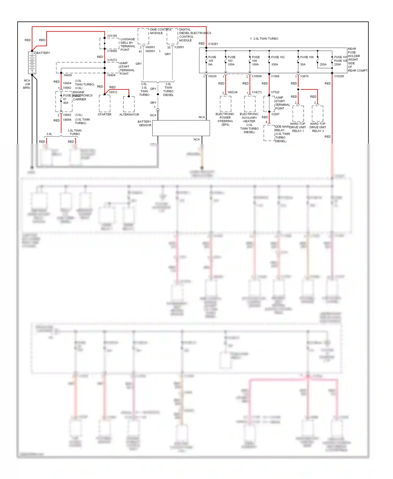 BMW 3 series E90/E91/E92/E93 facelift (2008-2013) red/grn wiring diagram  (29 of 60)