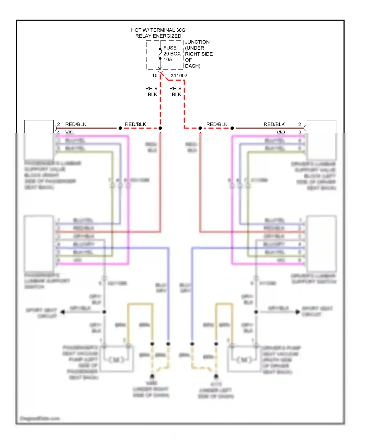 BMW 3 series E90/E91/E92/E93 facelift (2008-2013) relay energized wiring diagram  (27 of 37)