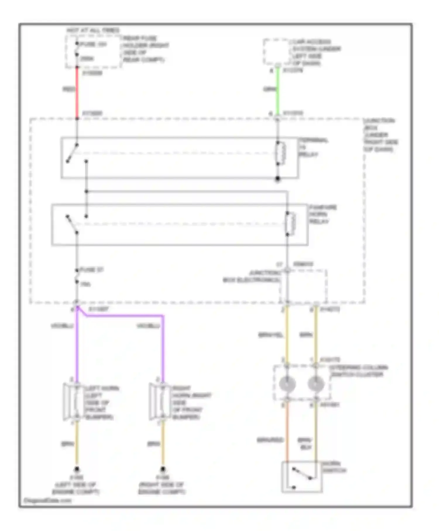Wiring diagram terminal 15 relay for BMW 3 series E90/E91/E92/E93 facelift (2008-2013) (2 of 3)