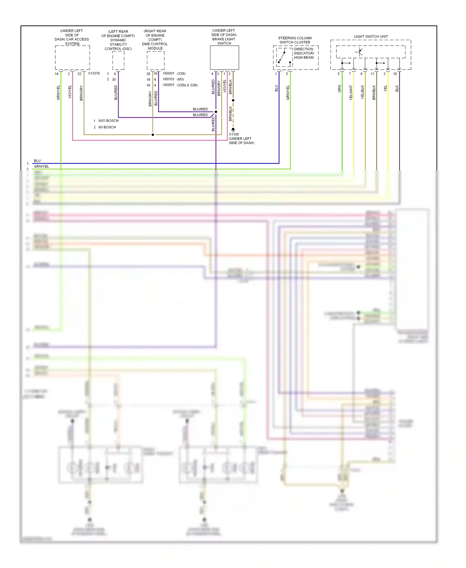 Wiring diagram vio/yel for BMW 3 series E90/E91/E92/E93 facelift (2008-2013) (6 of 18)