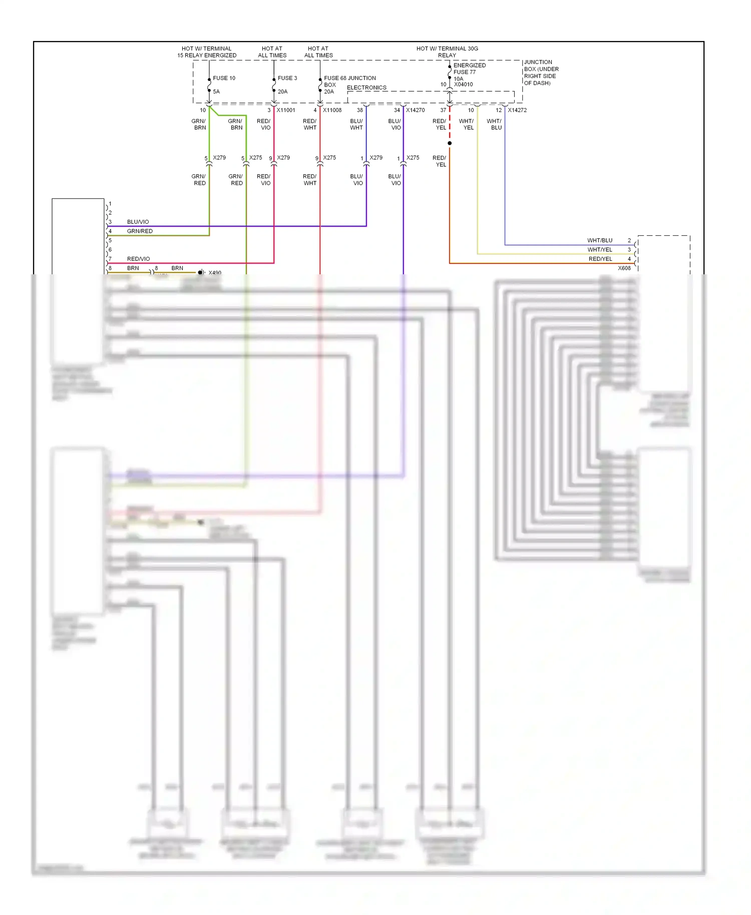 BMW 3 series E90/E91/E92/E93 facelift (2008-2013) wht/yel wiring diagram  (25 of 41)