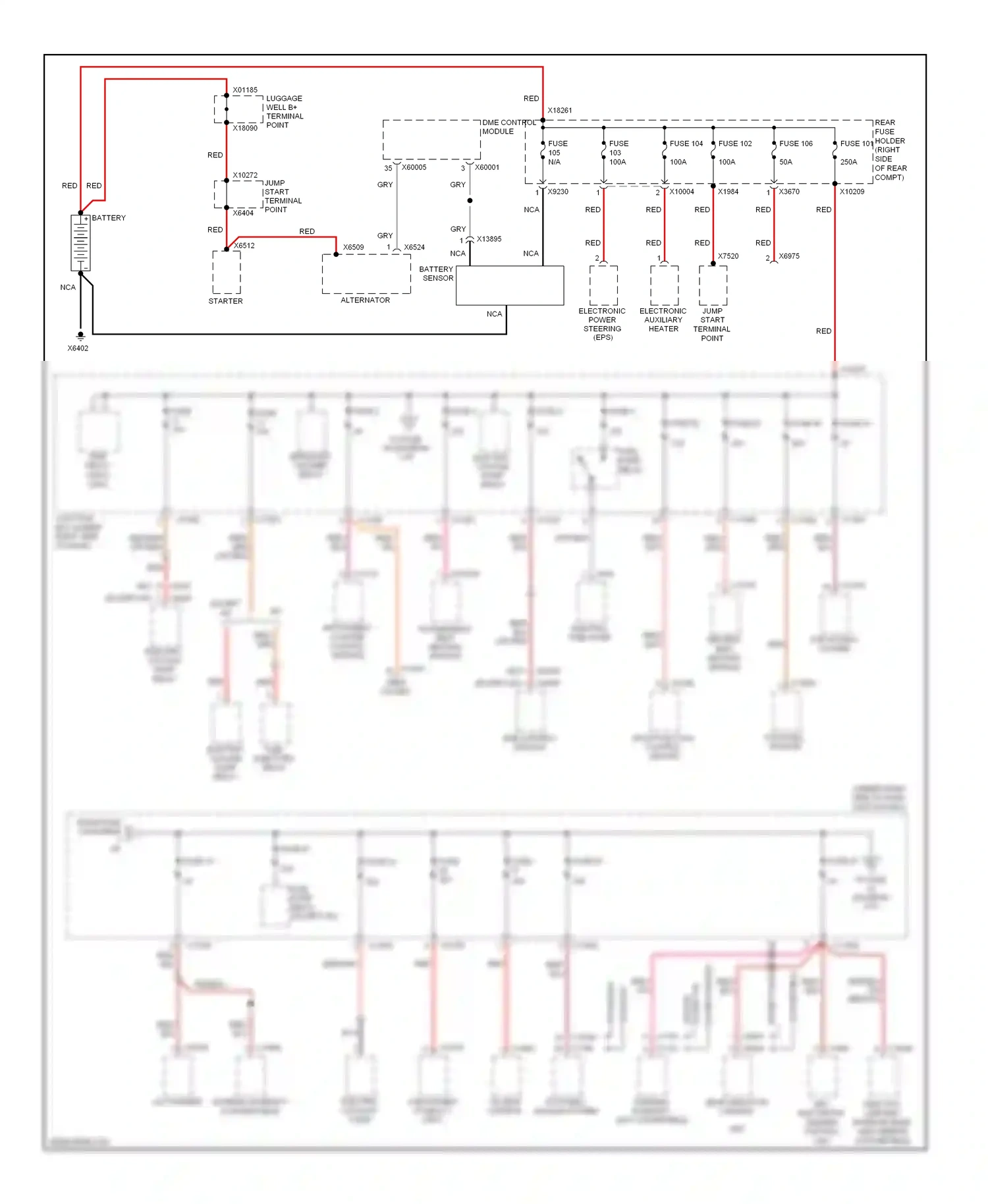 BMW 3 series E90/E91/E92/E93 (2005-2010) fuse 67 wiring diagram  (1 of 1)