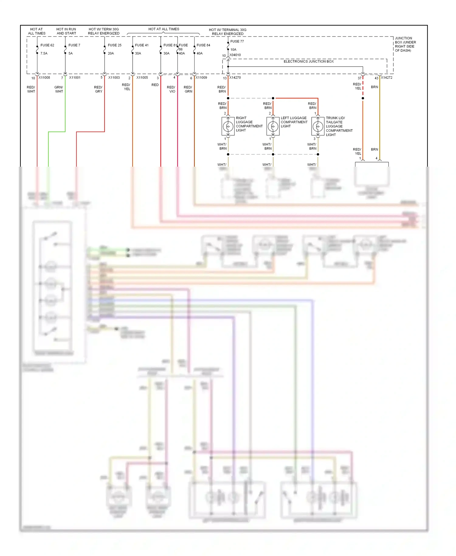 BMW 3 series E90/E91/E92/E93 (2005-2010) light wiring diagram  (1 of 1)