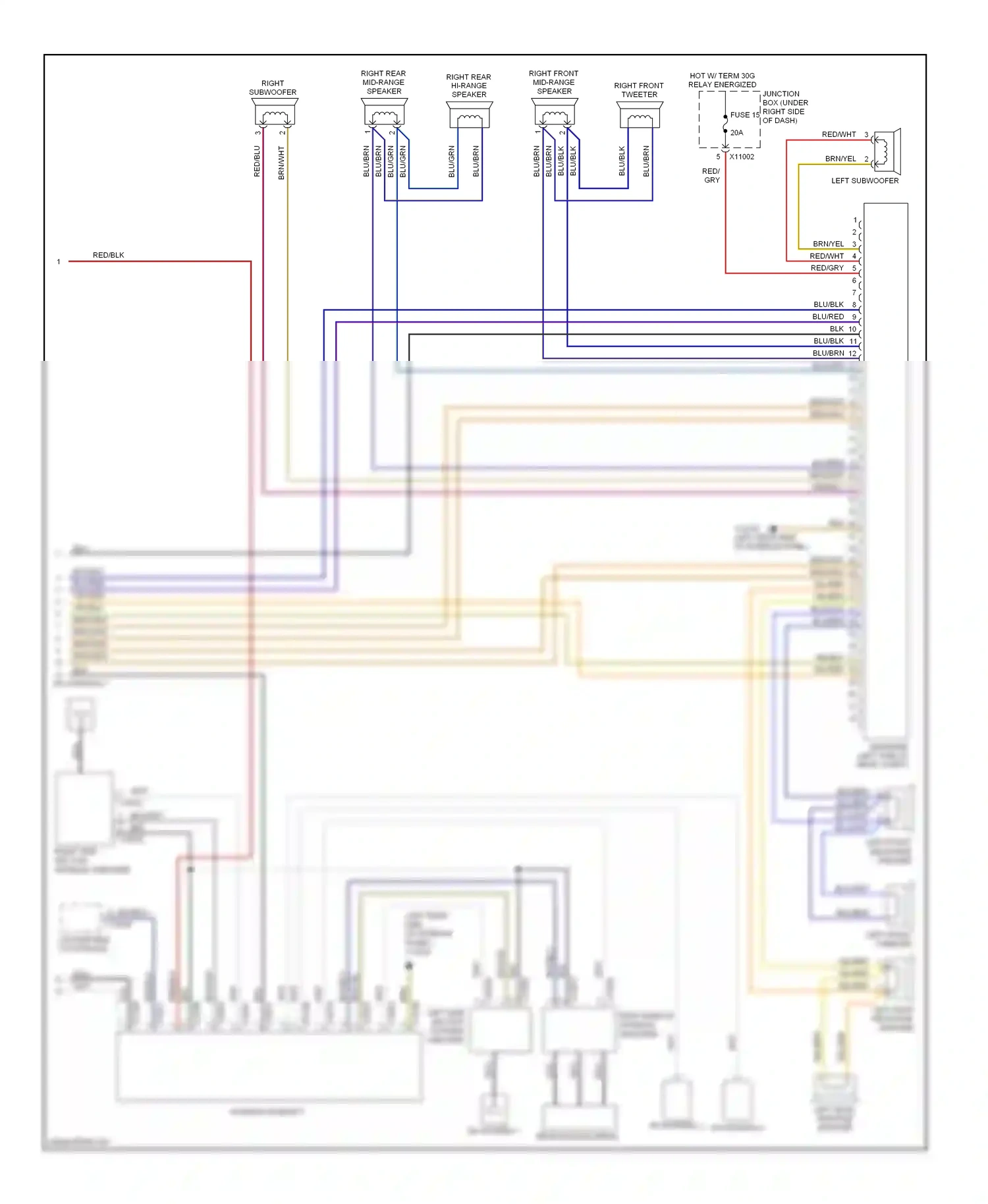 BMW 3 series E90/E91/E92/E93 (2005-2010) rear window antenna amplifier wiring diagram  (5 of 14)