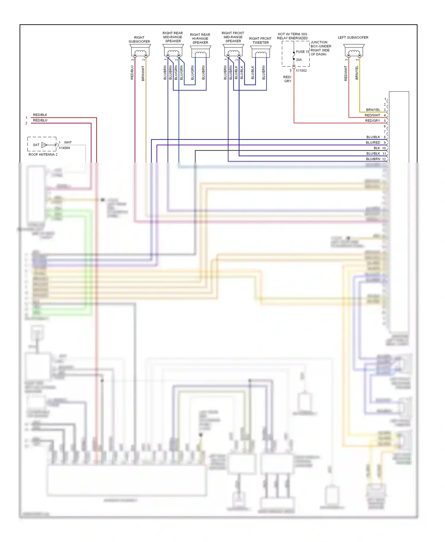 BMW 3 series E90/E91/E92/E93 (2005-2010) rear window antenna amplifier wiring diagram  (2 of 14)