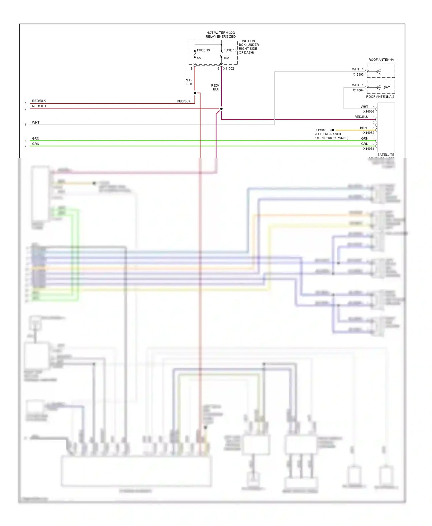 BMW 3 series E90/E91/E92/E93 (2005-2010) rear window antenna amplifier wiring diagram  (4 of 14)