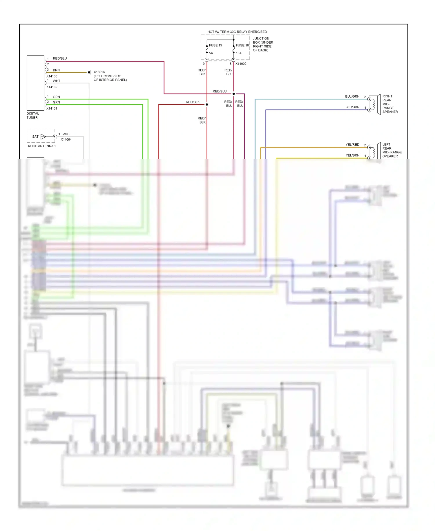 BMW 3 series E90/E91/E92/E93 (2005-2010) rear window antenna amplifier wiring diagram  (1 of 14)