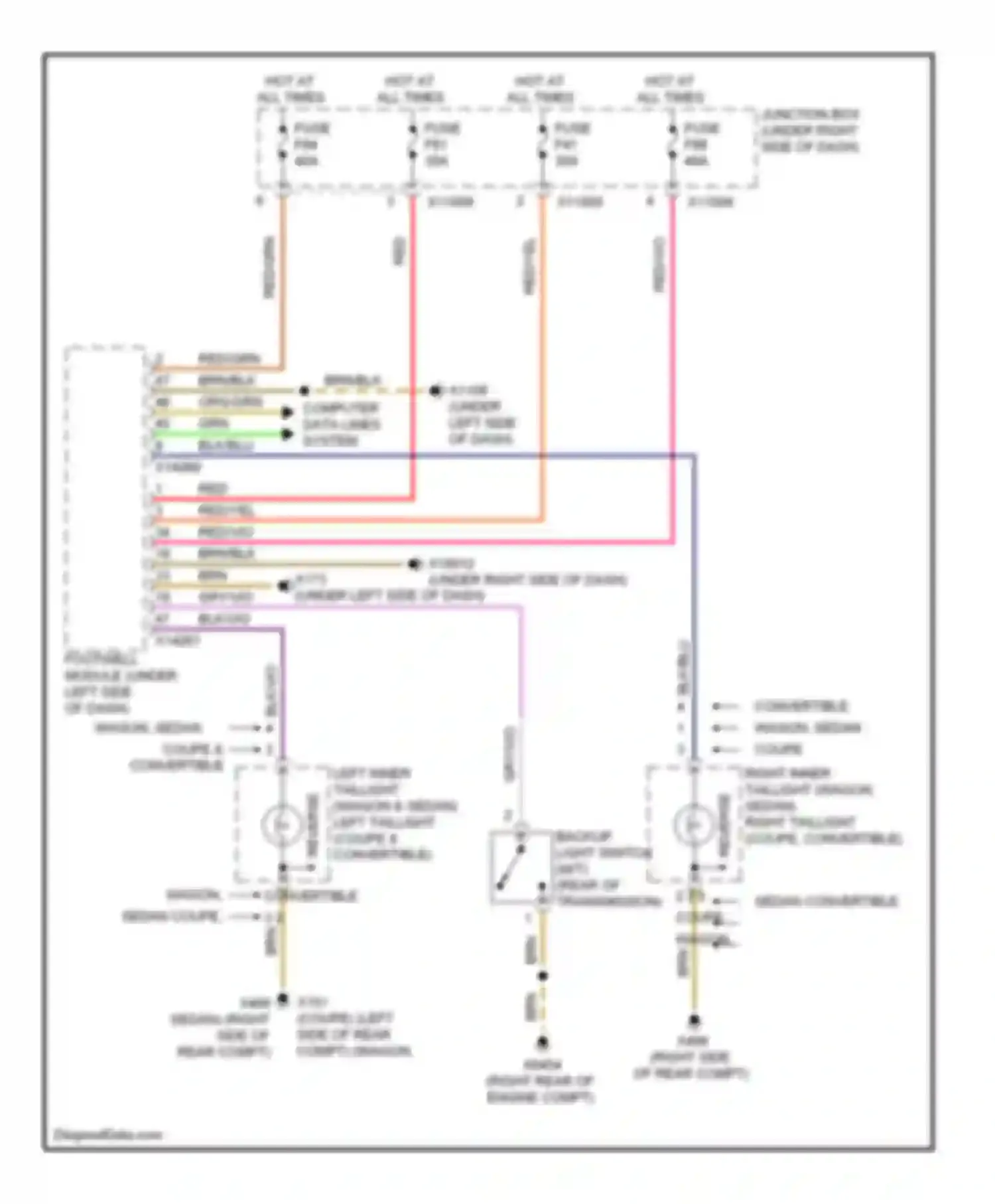 Wiring diagram red/vio for BMW 3 series E90/E91/E92/E93 (2005-2010) (4 of 26)