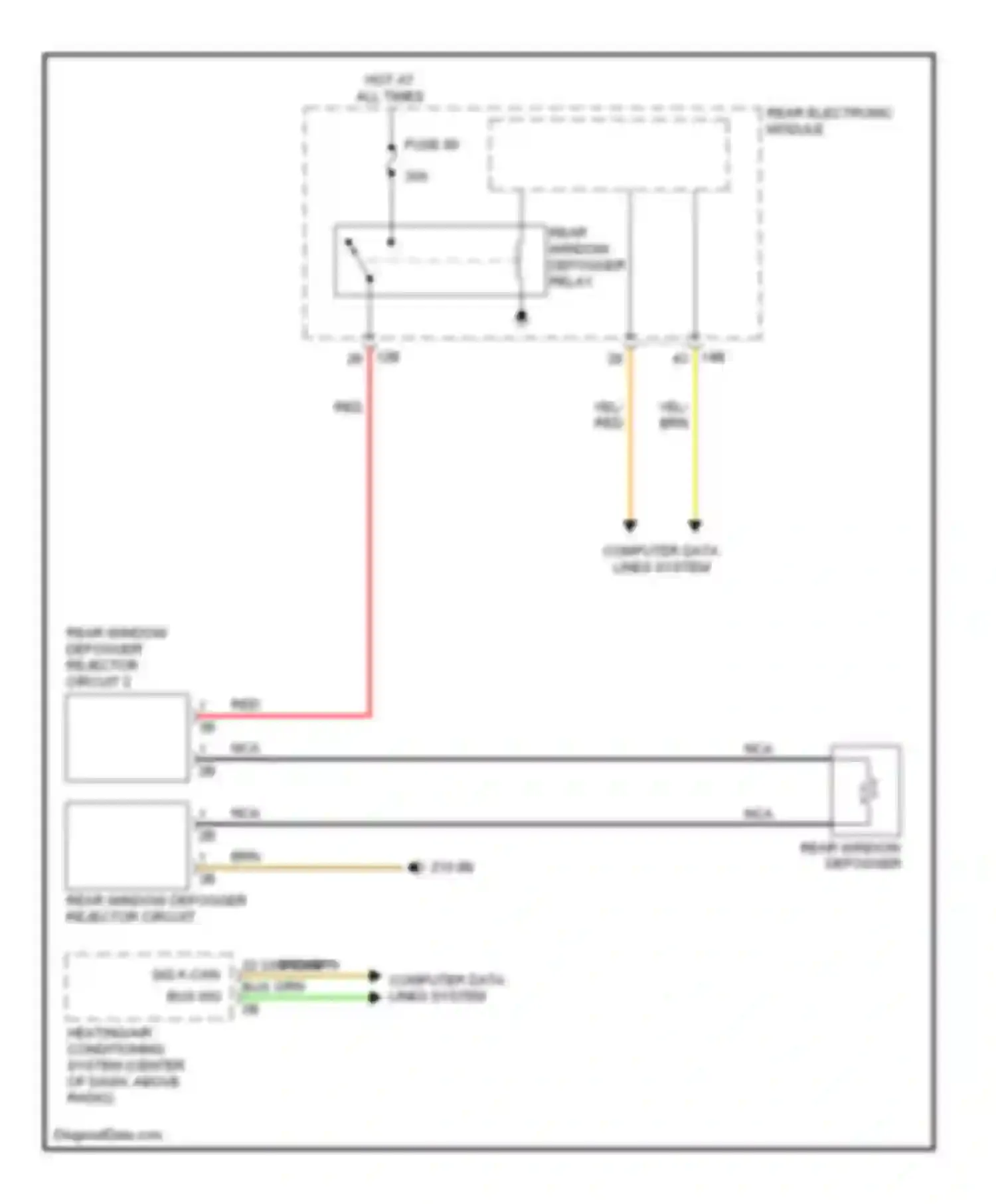 3 series BMW F30/F31 (2011-2015): Rear defogger circuit