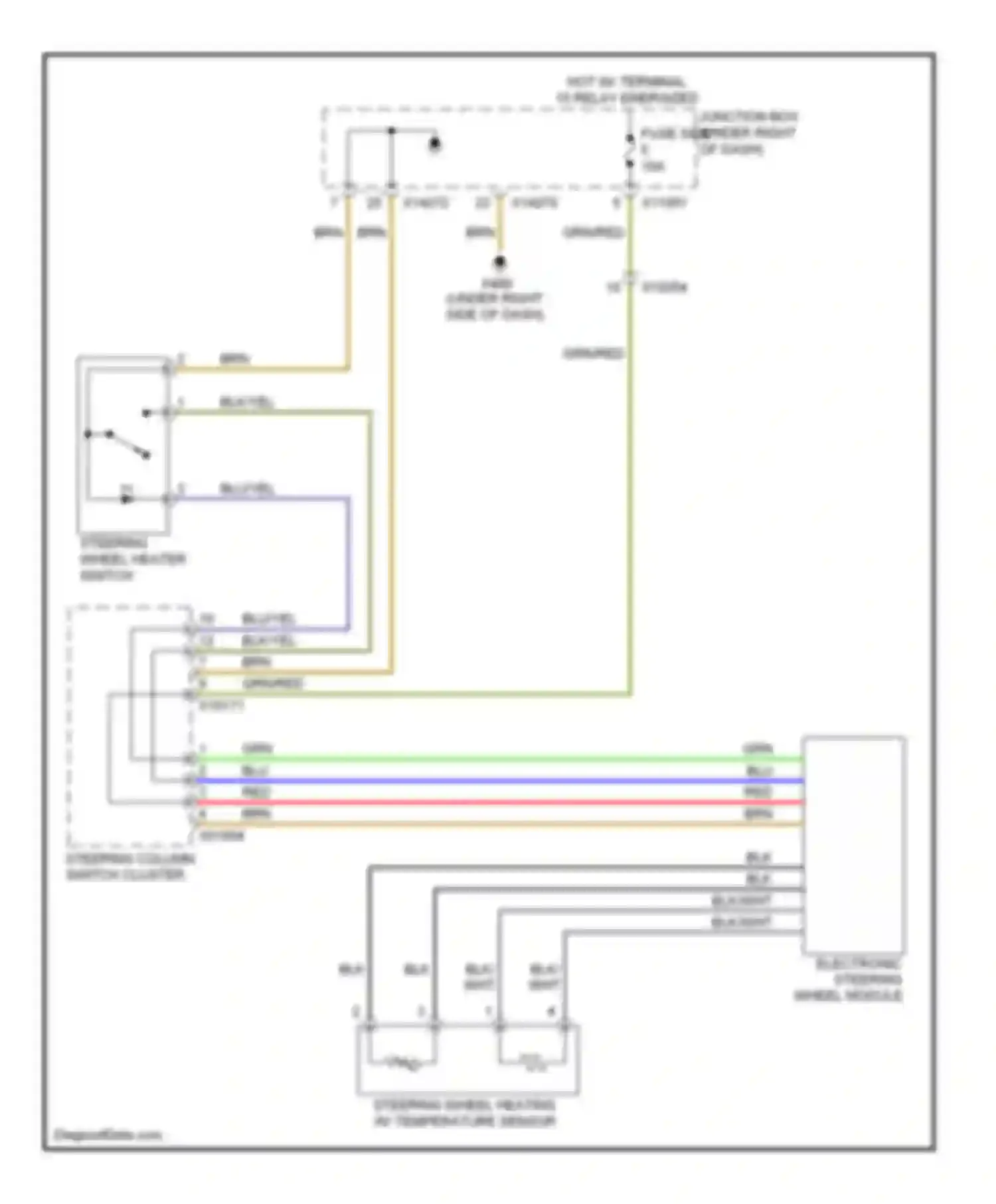 3 series BMW F30/F31 (2011-2015): Heated steering wheel circuit, except sedan