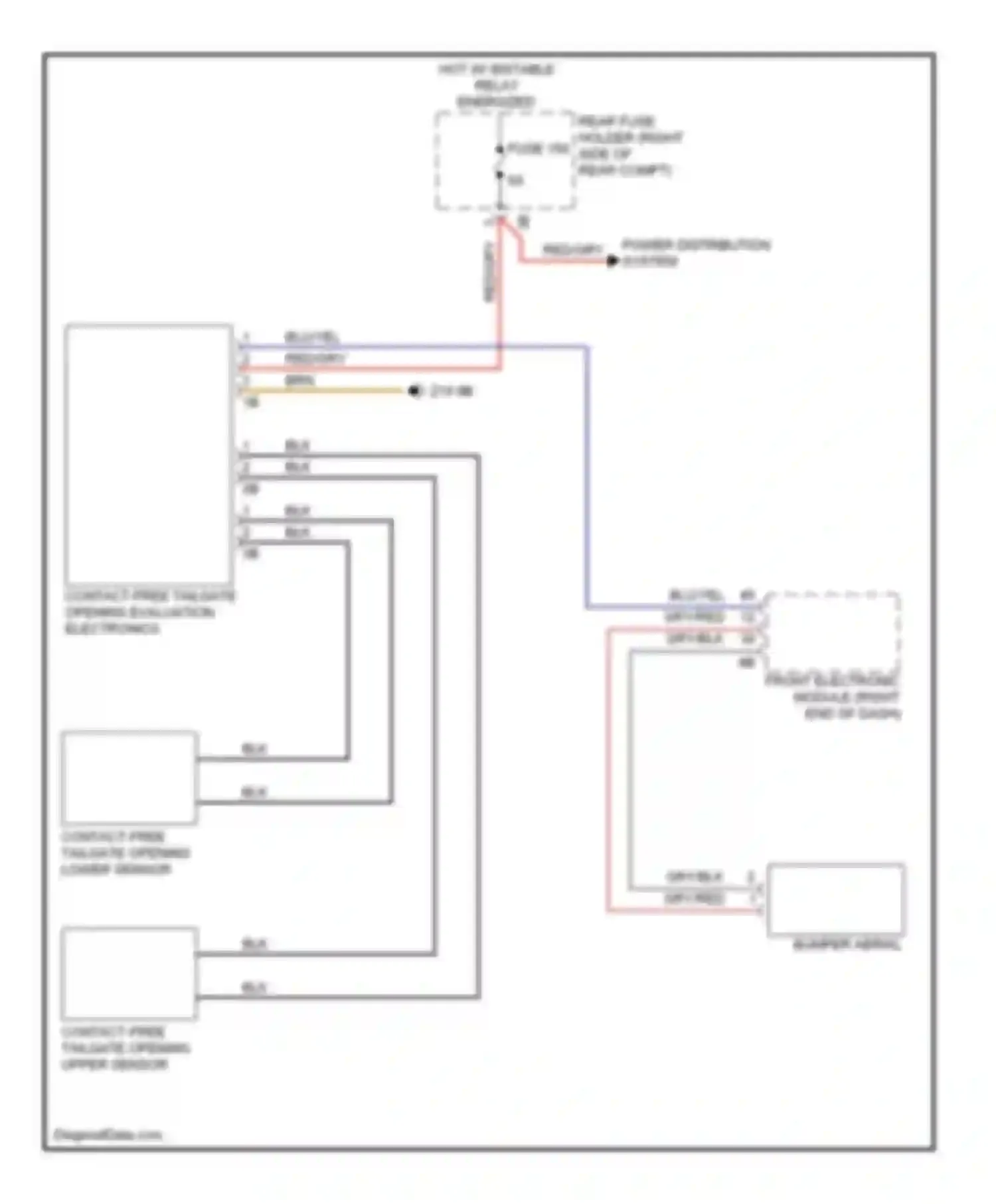 Wiring diagram contact free tailgate opening evaluation electronics for BMW 3 series F30/F31 (2011-2015) (1 of 5)