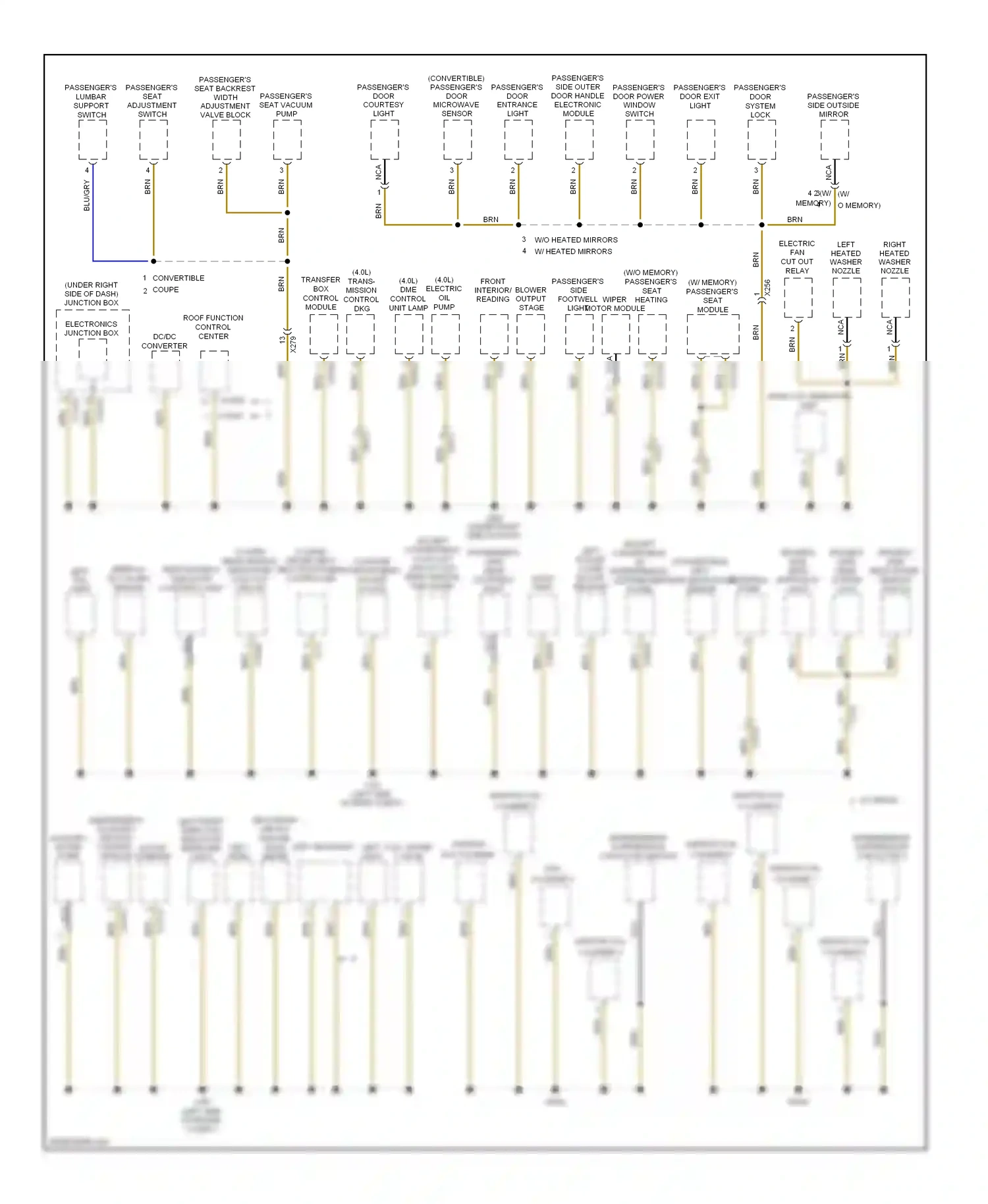 BMW 3 series F30/F31 (2011-2015) passenger's lumbar support switch wiring diagram  (1 of 10)