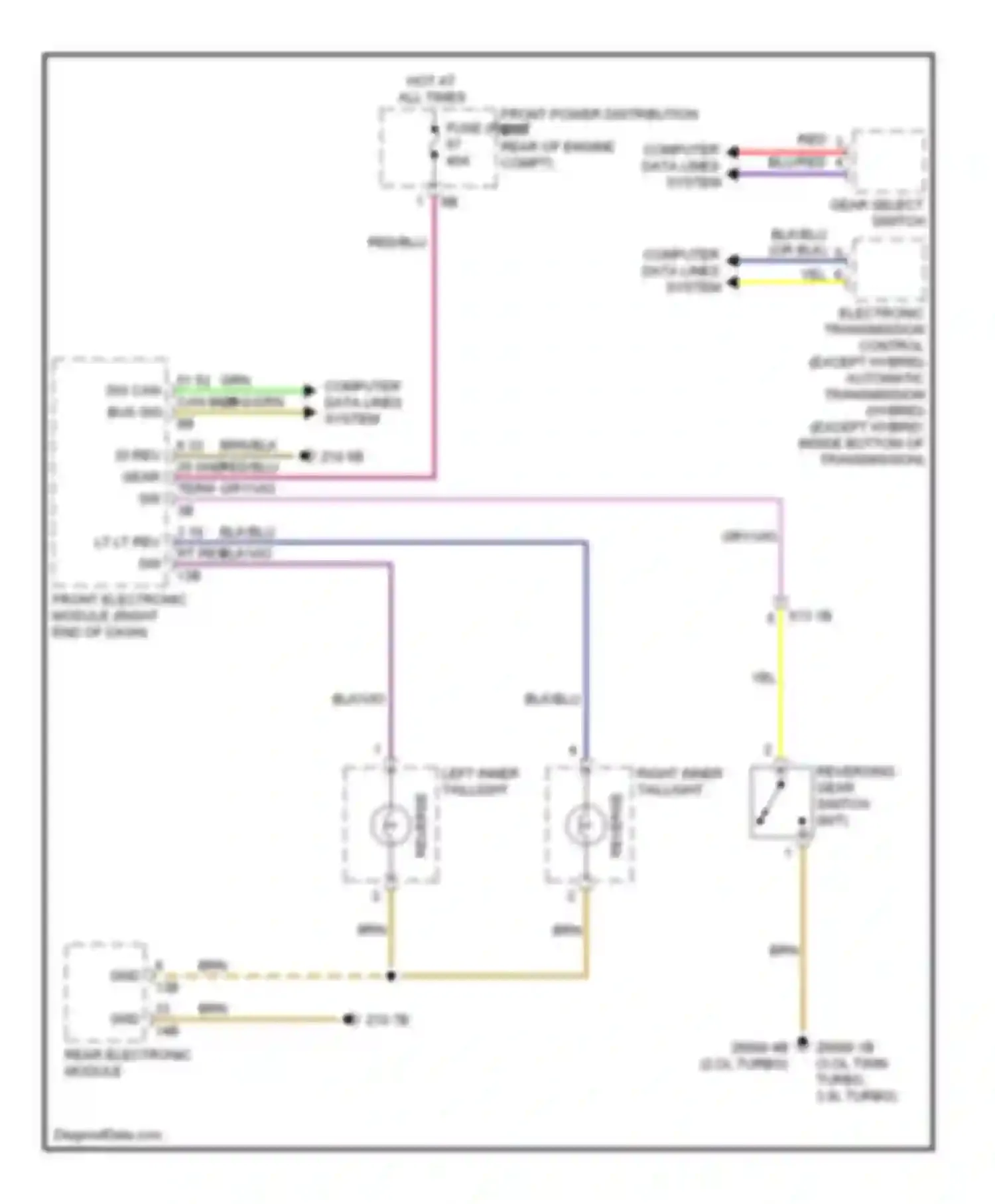 Wiring diagram right inner taillight for BMW 3 series F30/F31 (2011-2015) (1 of 5)