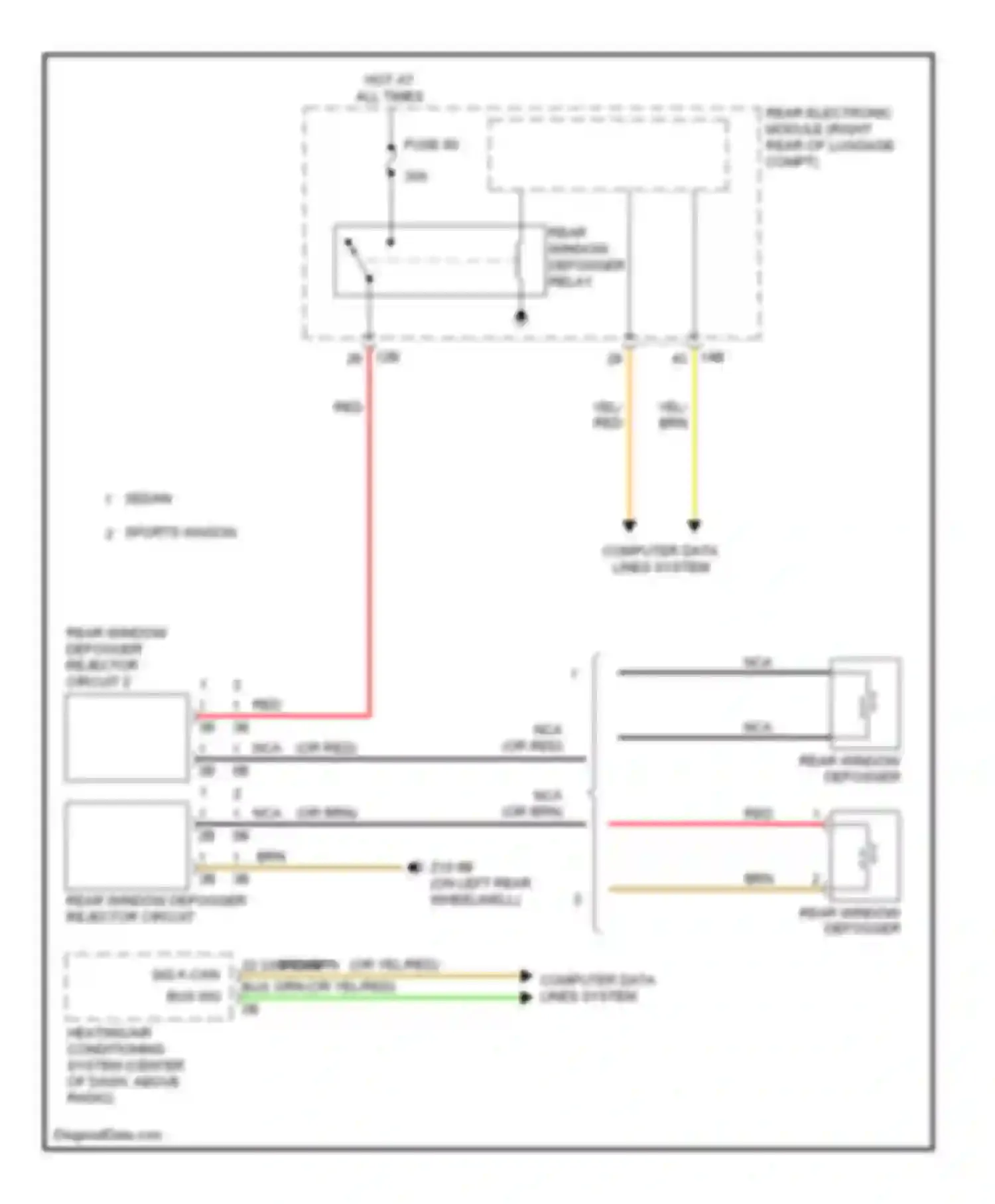 3 series GT BMW F34 (2011-2016): Rear defogger circuit