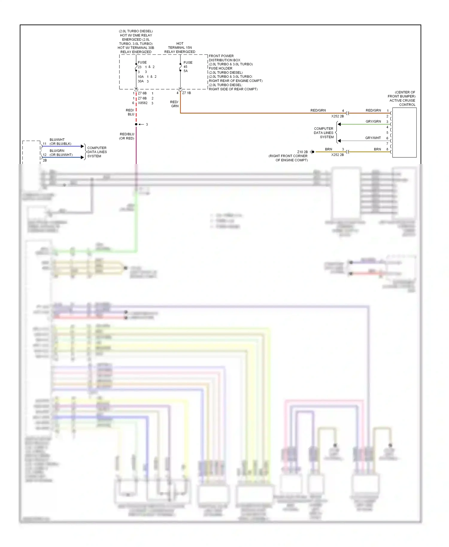 BMW 3 series GT F34 (2011-2016) active cruise control wiring diagram  (1 of 3)