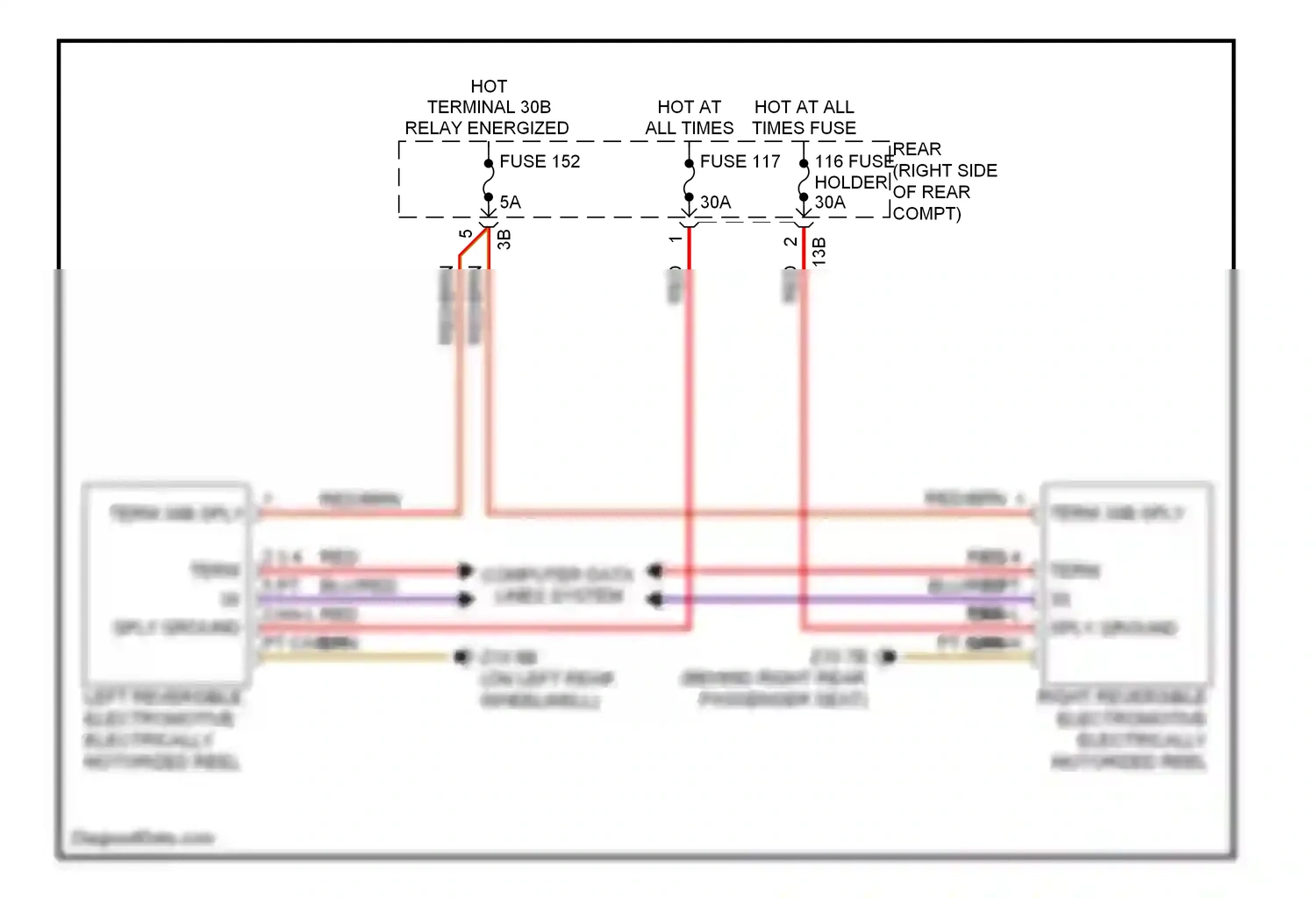 BMW 3 series GT F34 (2011-2016) blu/red wiring diagram  (49 of 149)
