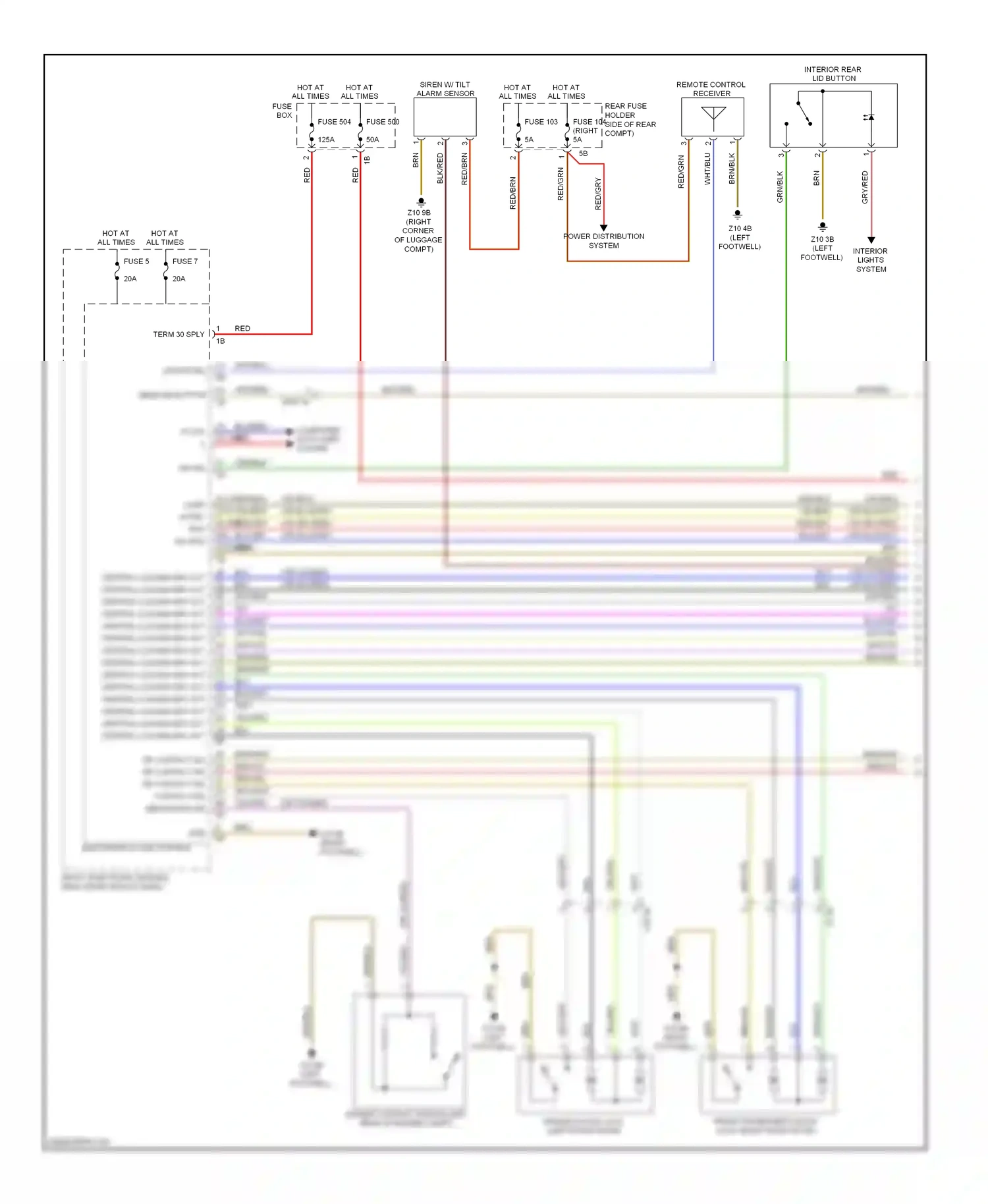 BMW 3 series GT F34 (2011-2016) central locking drv act wiring diagram  (1 of 2)