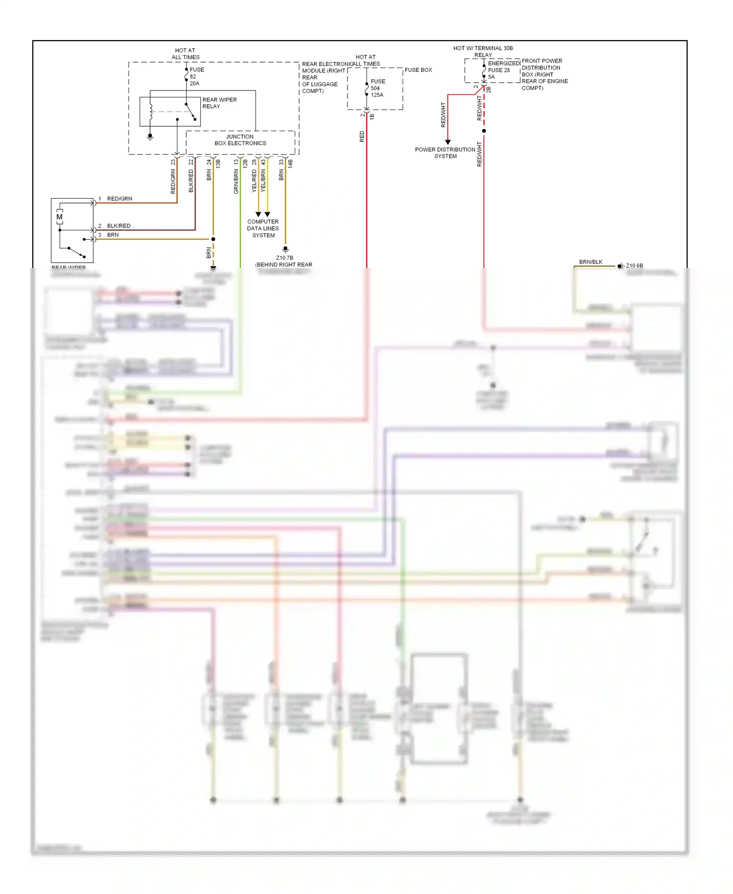 BMW 3 series GT F34 (2011-2016) door locks system computer data lines system wiring diagram  (1 of 1)