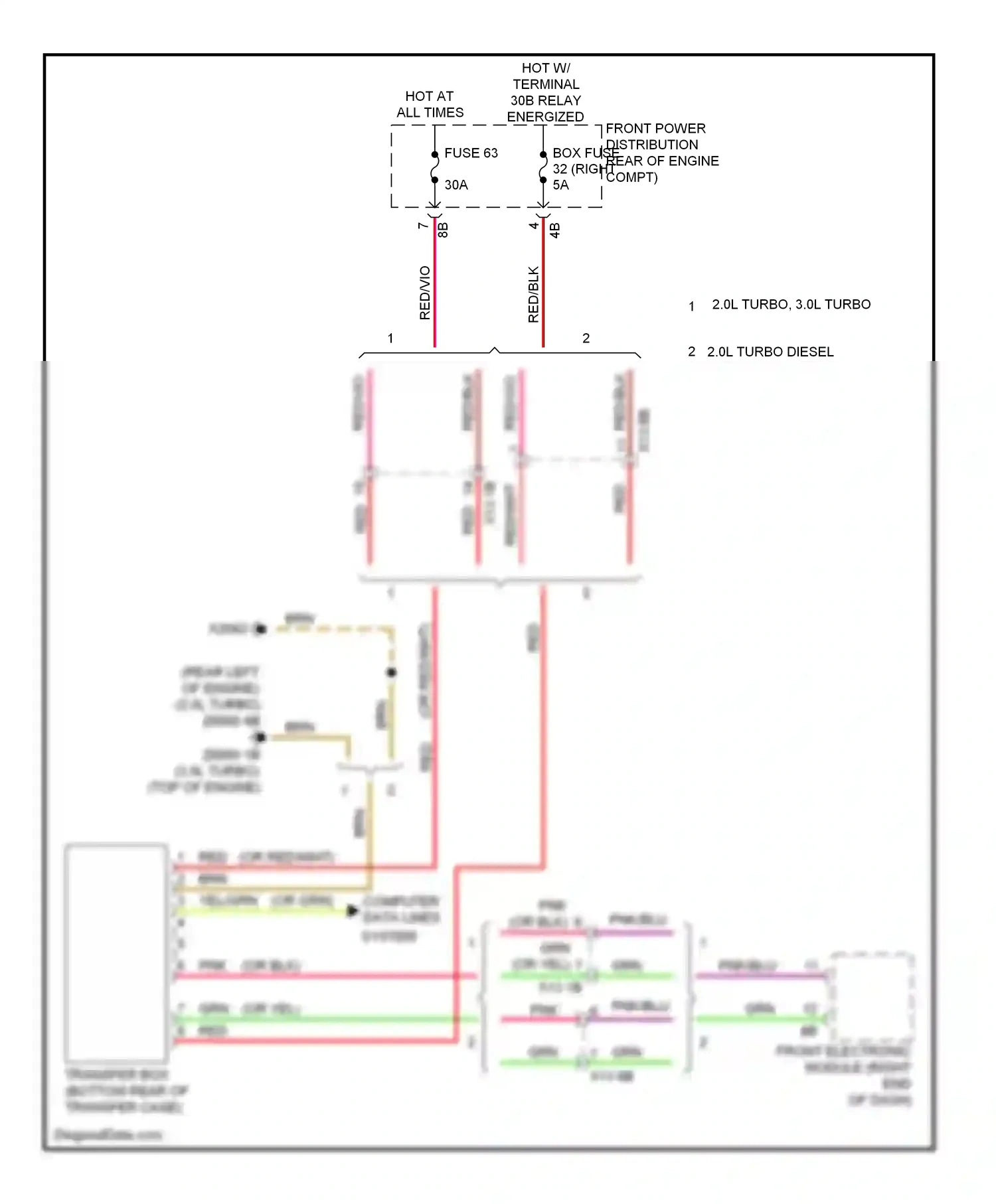 BMW 3 series GT F34 (2011-2016) front power distribution box wiring diagram  (21 of 50)