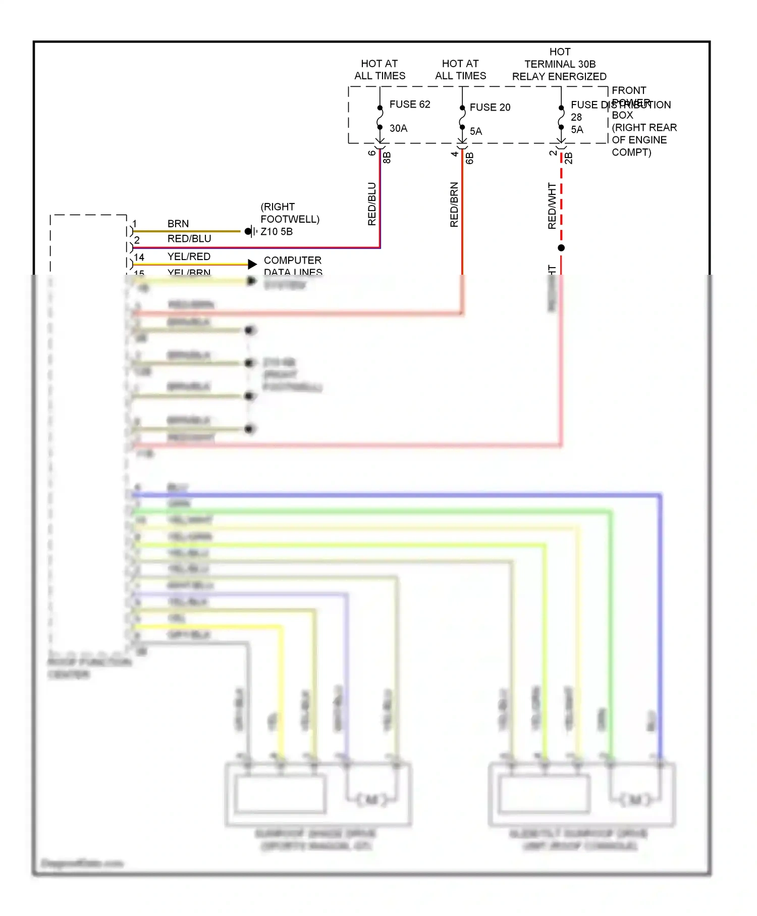 BMW 3 series GT F34 (2011-2016) front power distribution box wiring diagram  (23 of 50)