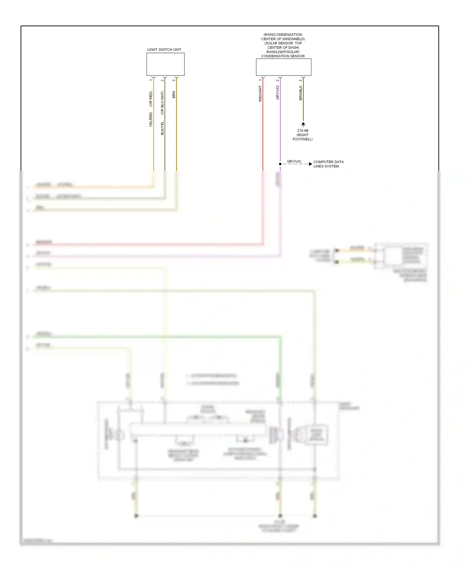 BMW 3 series GT F34 (2011-2016) high beam assistant sensor, control wiring diagram  (2 of 5)