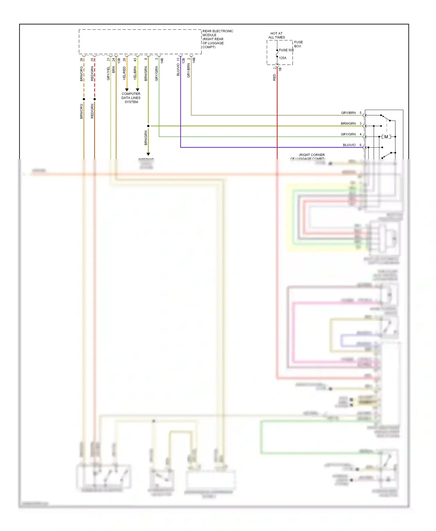 BMW 3 series GT F34 (2011-2016) interior rear lid button wiring diagram  (12 of 12)