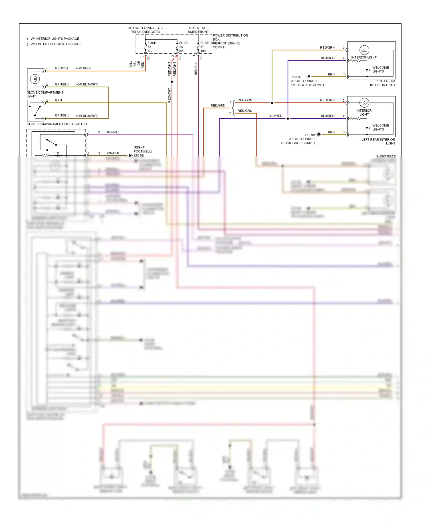BMW 3 series GT F34 (2011-2016) left front vanity mirror light wiring diagram  (4 of 9)