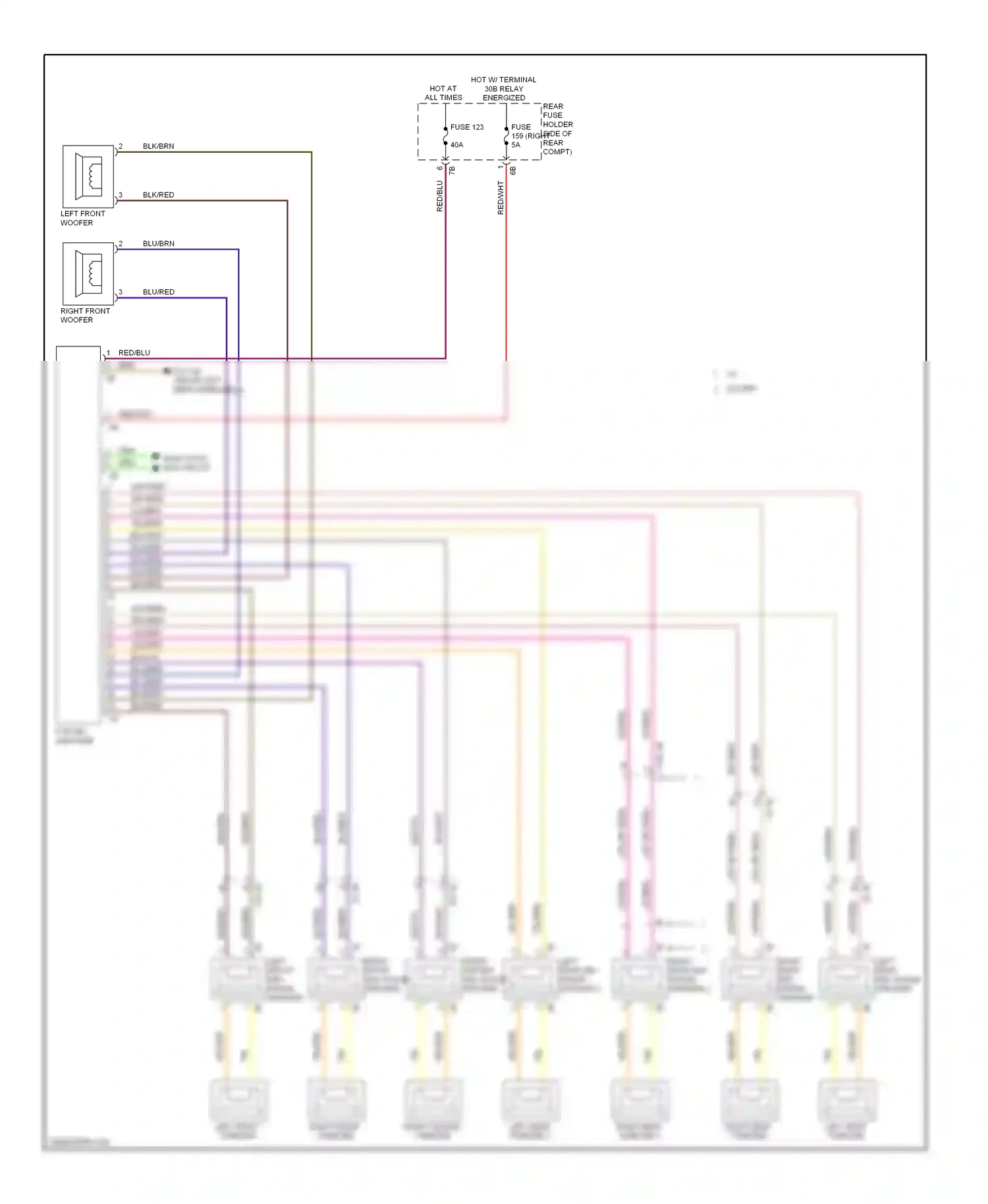 BMW 3 series GT F34 (2011-2016) left front woofer wiring diagram  (10 of 20)