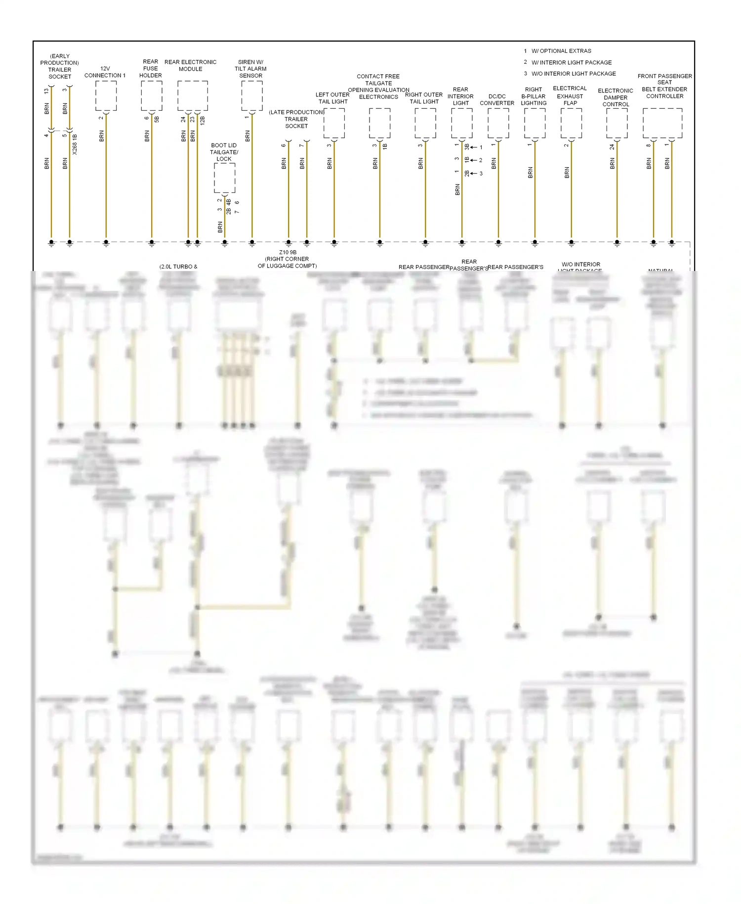 BMW 3 series GT F34 (2011-2016) left rear interior light wiring diagram  (4 of 6)