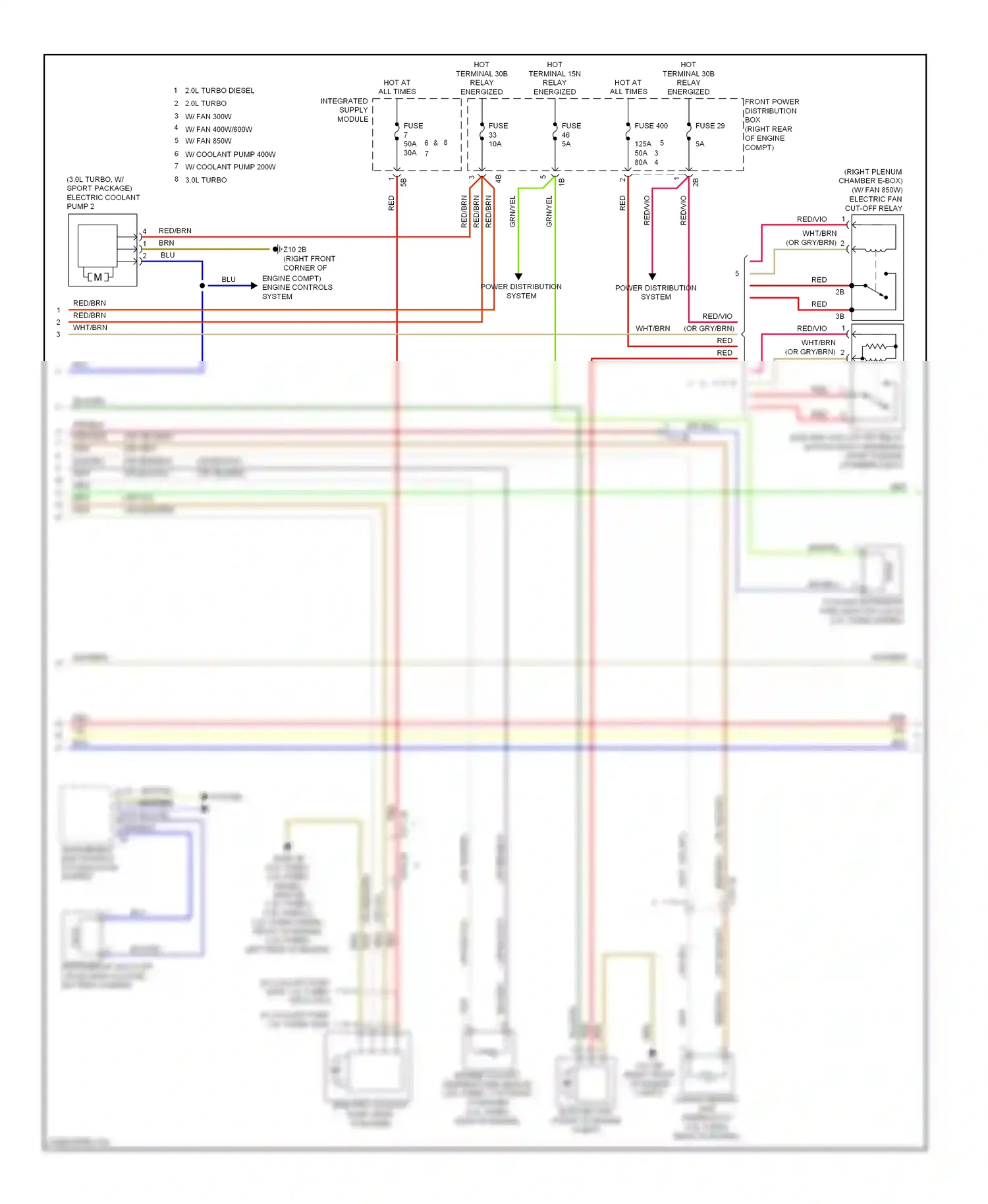 BMW 3 series GT F34 (2011-2016) management electronics accumulator wiring diagram  (1 of 2)