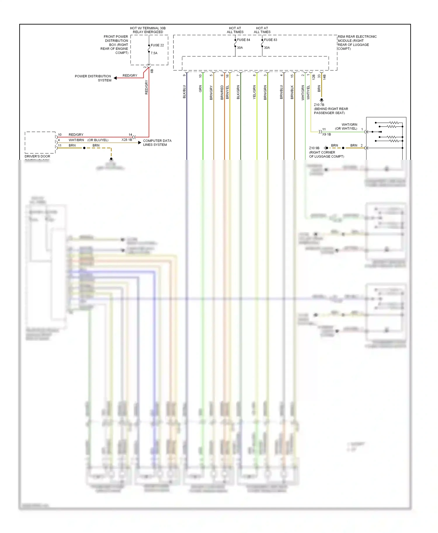 BMW 3 series GT F34 (2011-2016) power distribution system wiring diagram  (16 of 27)