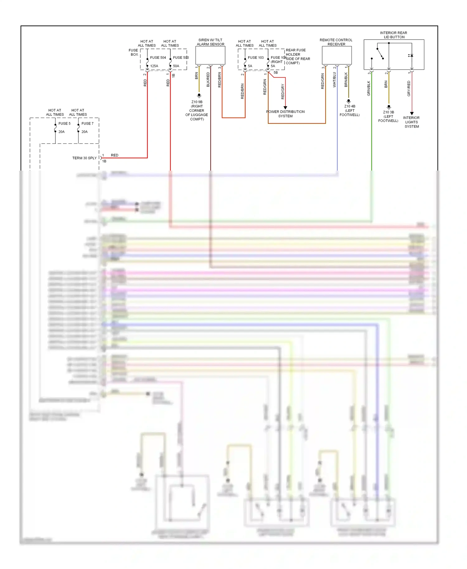 BMW 3 series GT F34 (2011-2016) power distribution system wiring diagram  (4 of 27)