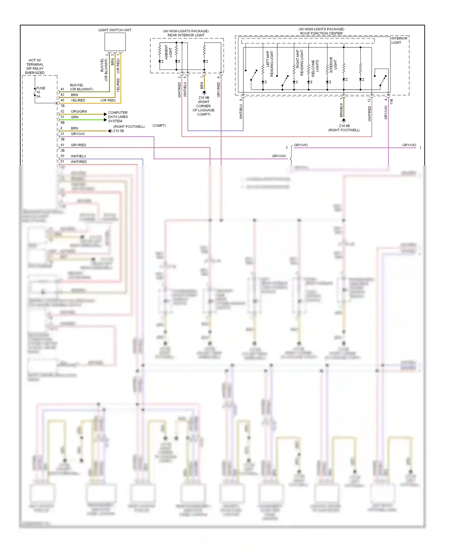 BMW 3 series GT F34 (2011-2016) reading light left map wiring diagram  (3 of 3)