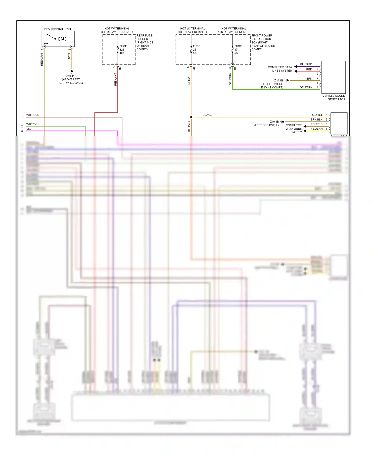 BMW 3 series GT F34 (2011-2016) right front mid-range speaker wiring diagram  (1 of 20)