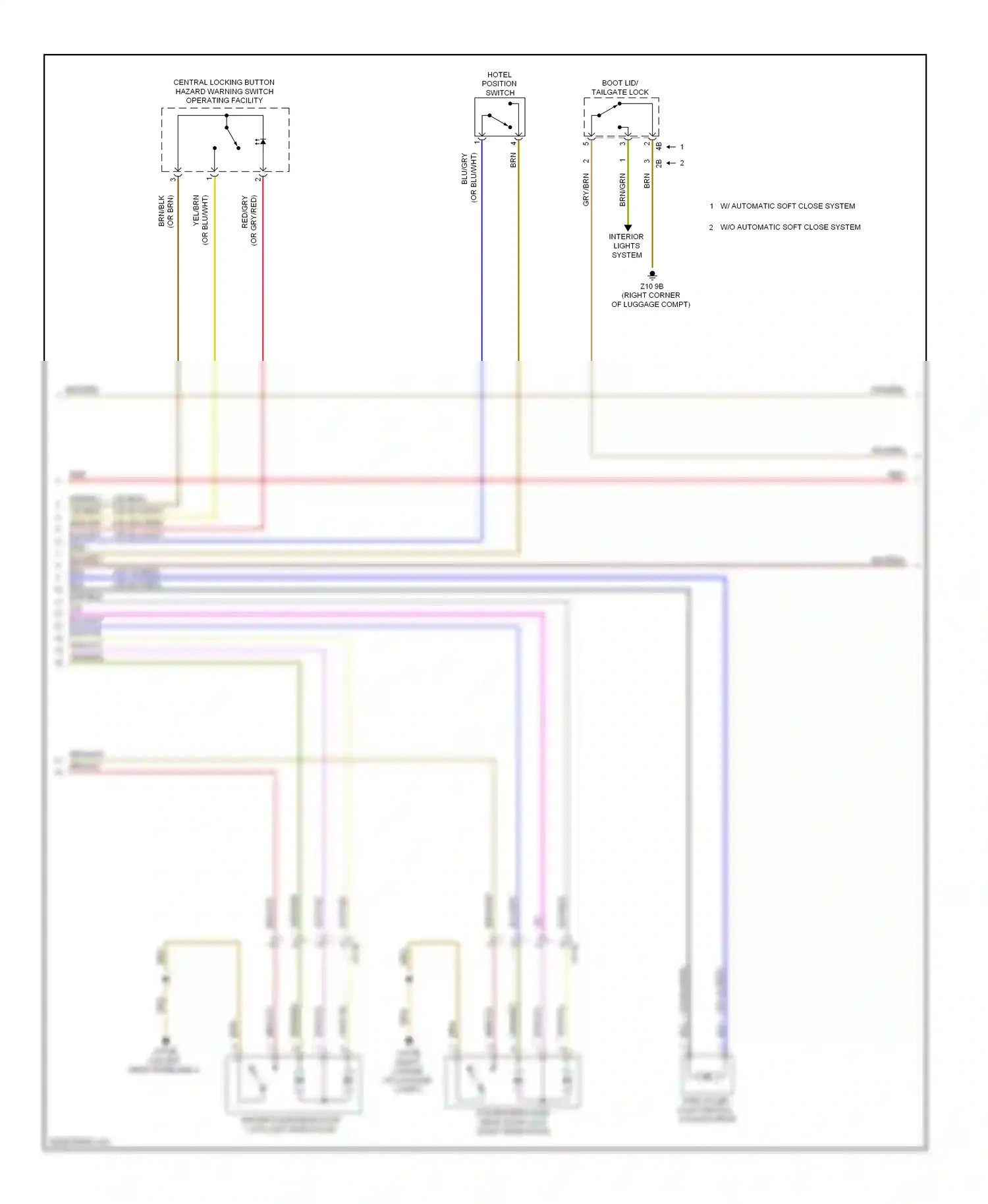BMW 3 series GT F34 (2011-2016) w/o automatic soft close system wiring diagram  (2 of 5)