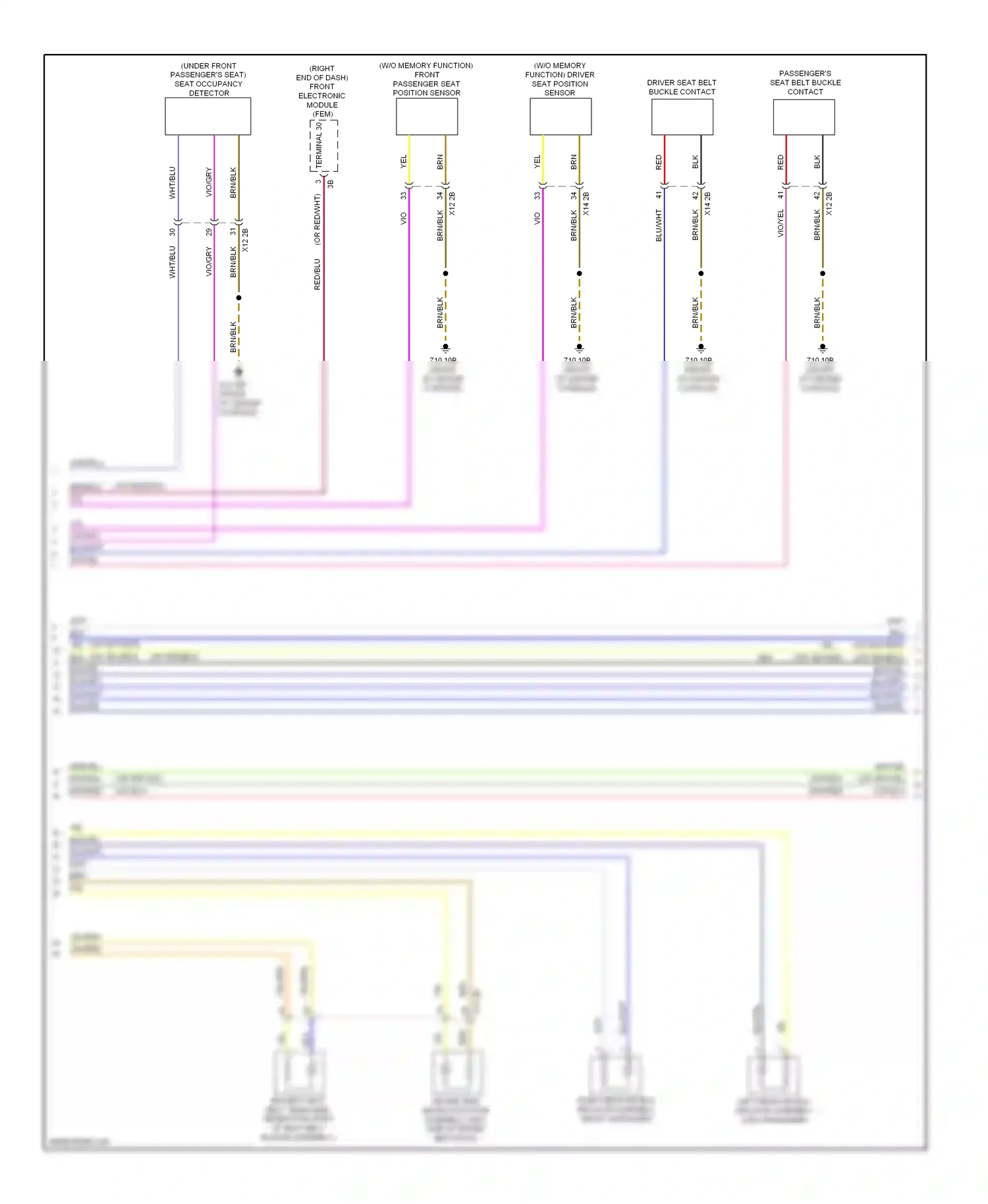 BMW 3 series GT F34 (2011-2016) (w/o memory function) driver seat position sensor wiring diagram  (1 of 1)