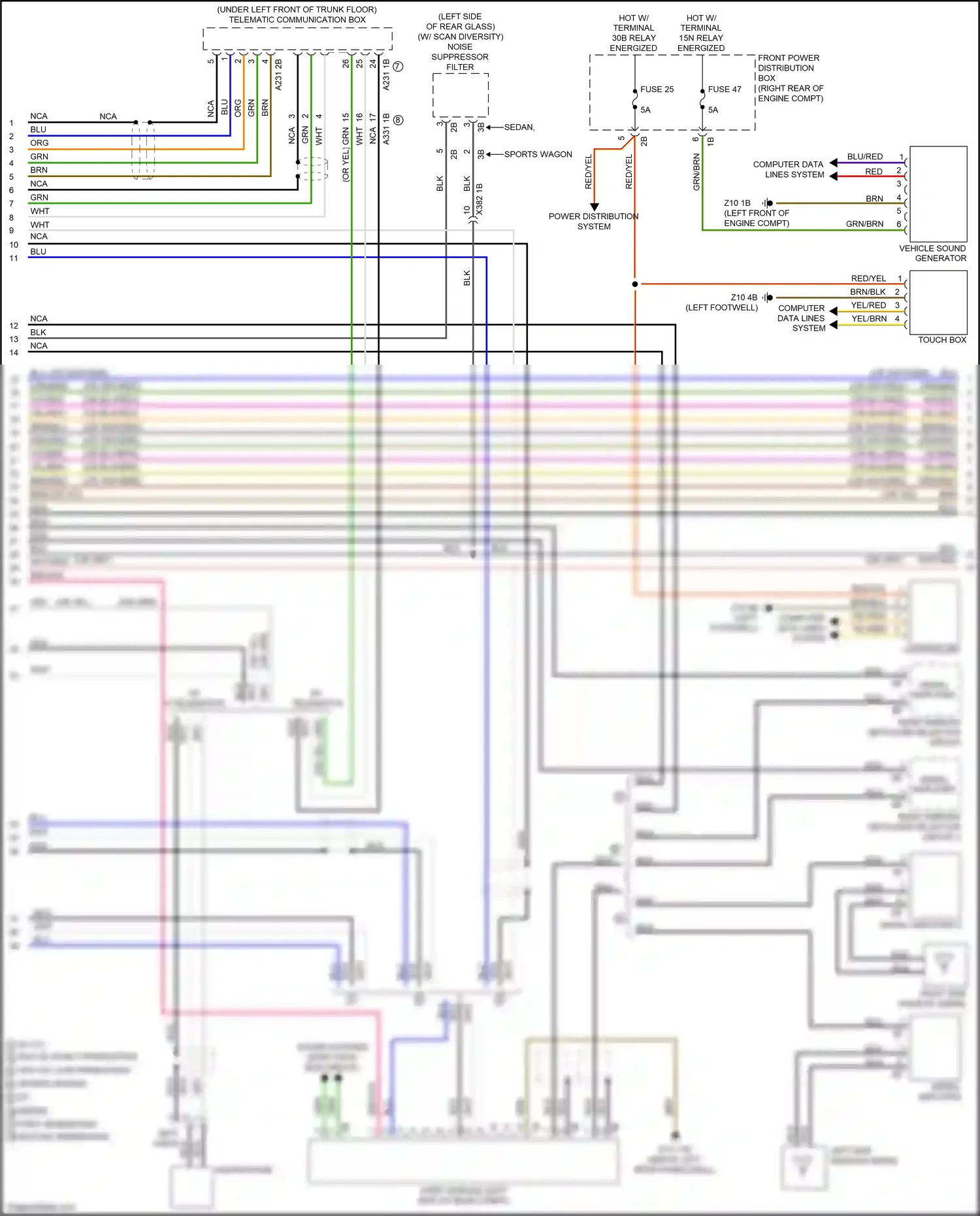 BMW 3 series GT F34 facelift (2015-2020) computer data lines system wiring diagram  (39 of 88)