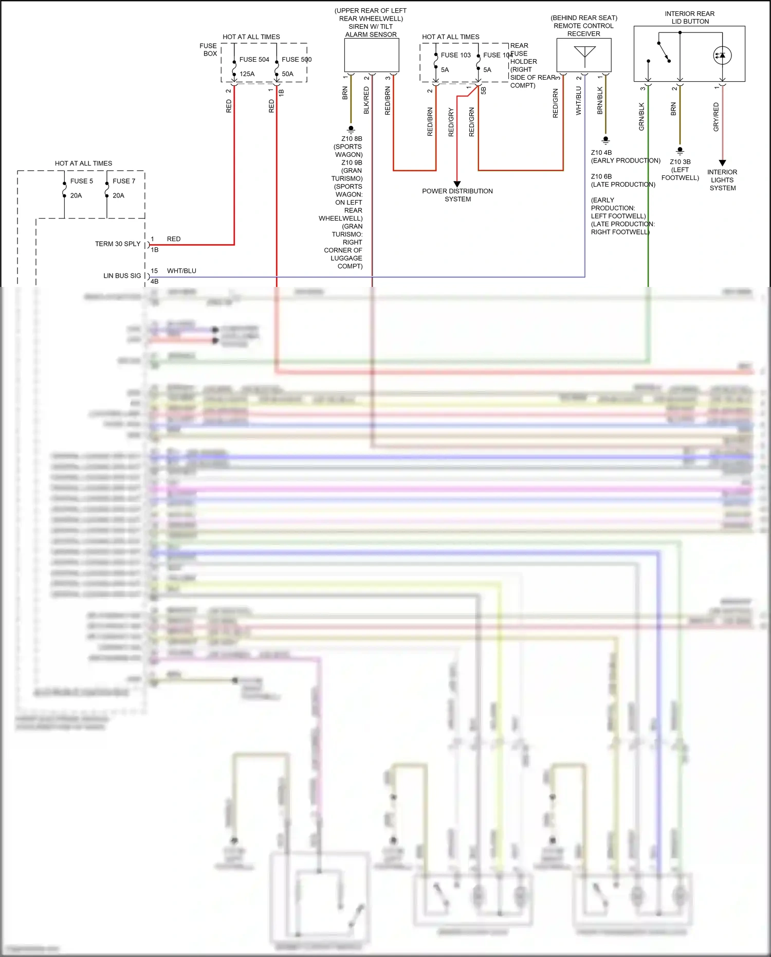 BMW 3 series GT F34 facelift (2015-2020) electronics junction box wiring diagram  (1 of 4)
