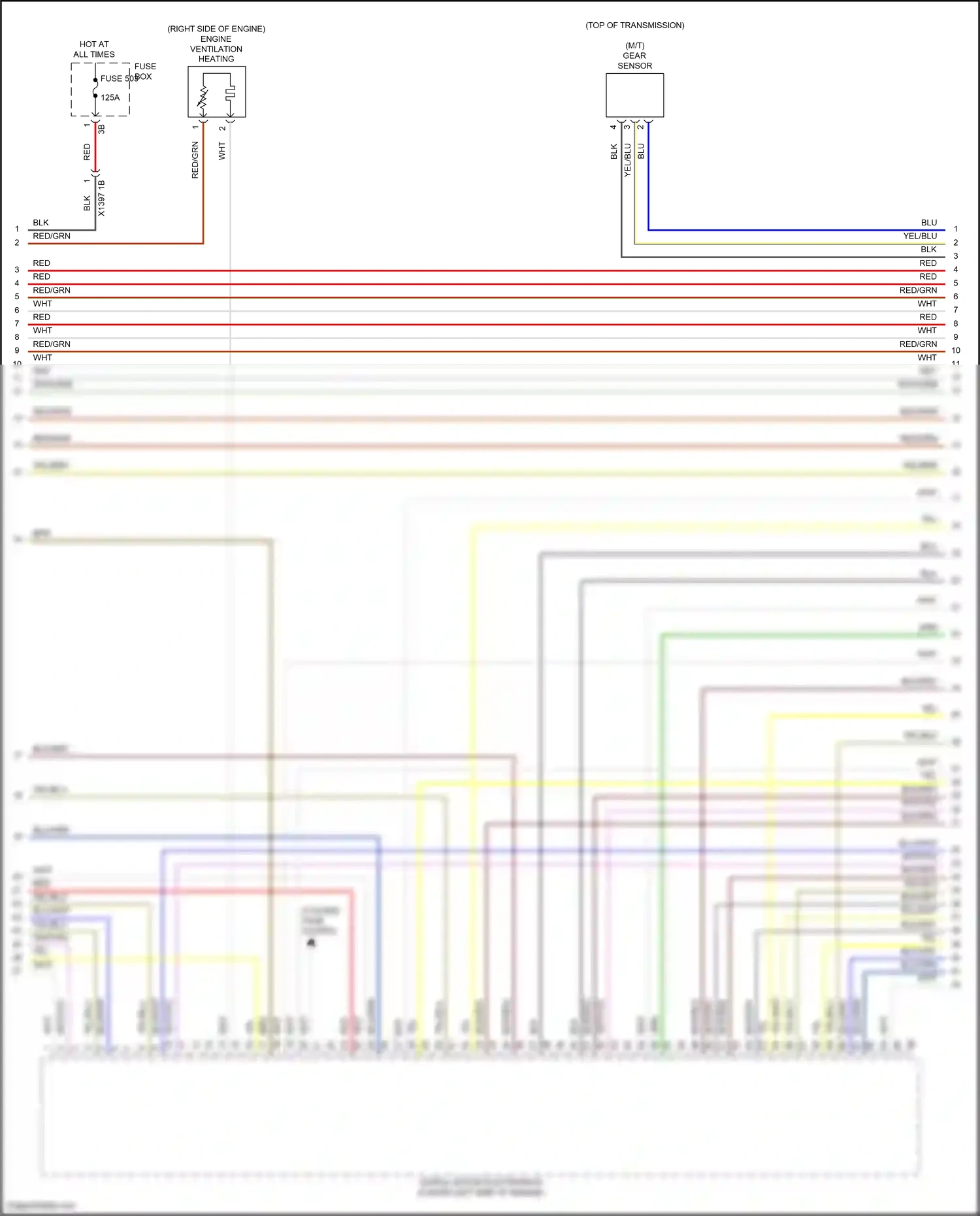 BMW 3 series GT F34 facelift (2015-2020) engine ventilation heating wiring diagram  (2 of 2)