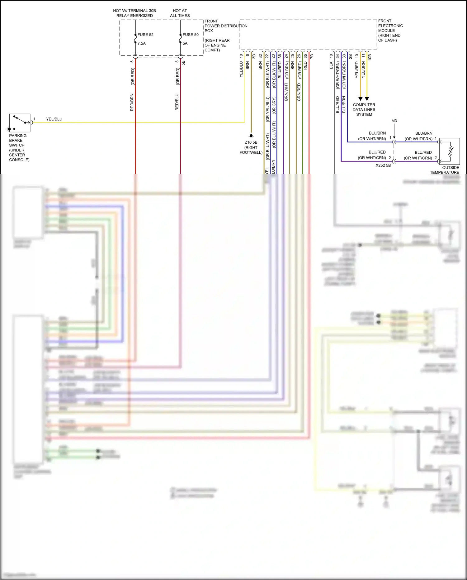 BMW 3 series GT F34 facelift (2015-2020) front electronic module wiring diagram  (5 of 49)