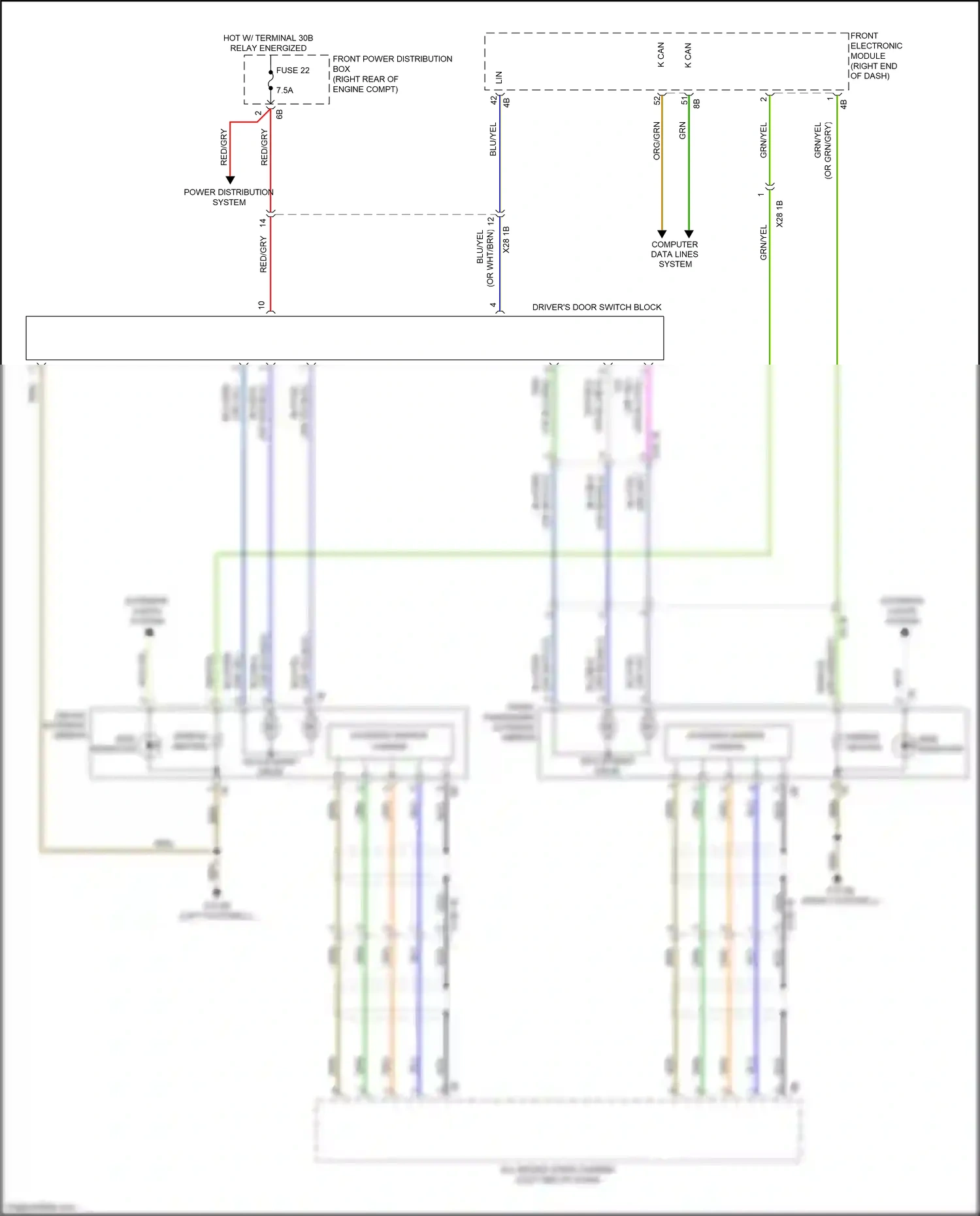 BMW 3 series GT F34 facelift (2015-2020) front electronic module wiring diagram  (36 of 49)