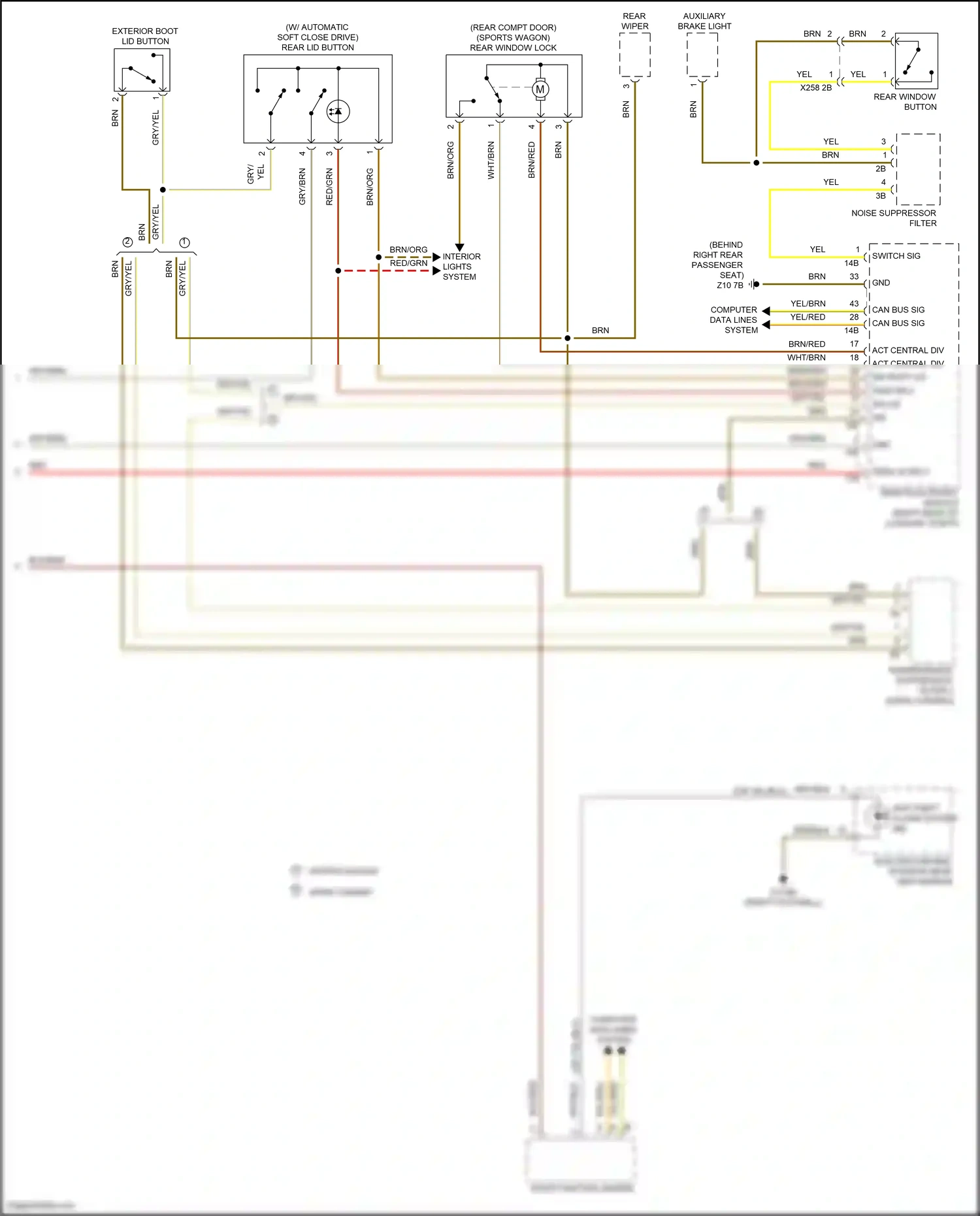 BMW 3 series GT F34 facelift (2015-2020) interference suppressor filter 2 wiring diagram  (1 of 8)