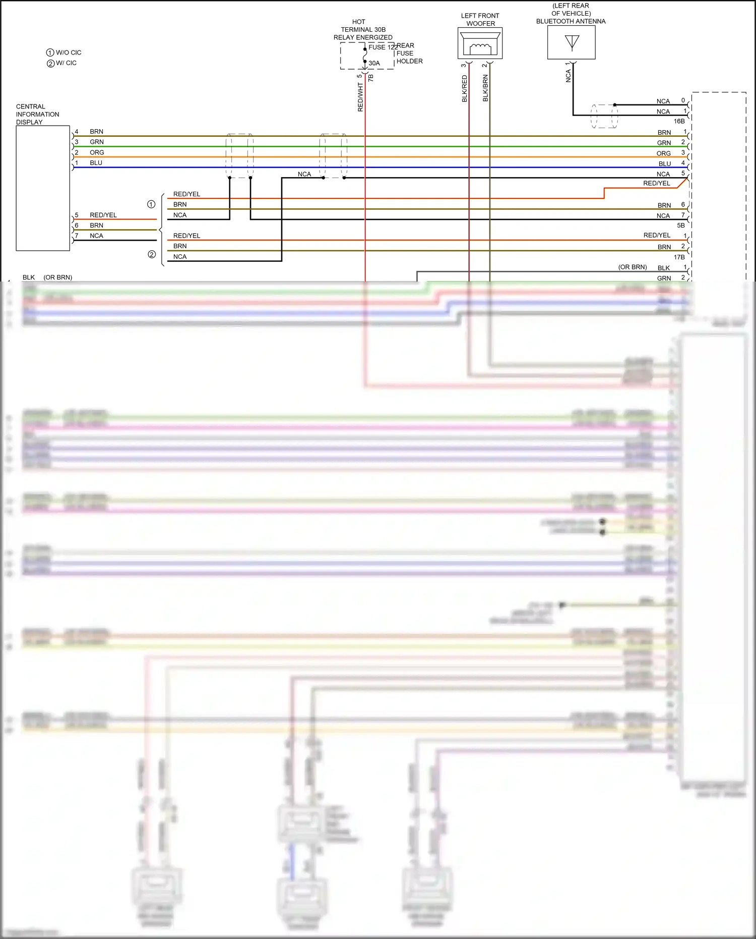 BMW 3 series GT F34 facelift (2015-2020) left front mid-range speaker wiring diagram  (4 of 10)
